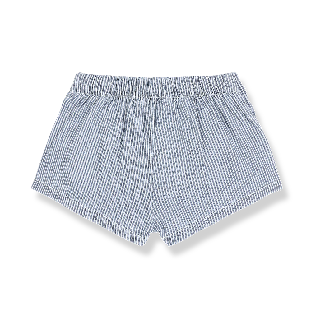 1+ IN THE FAMILY BLUE STRIPED BUTTON SHORTS - Image 2