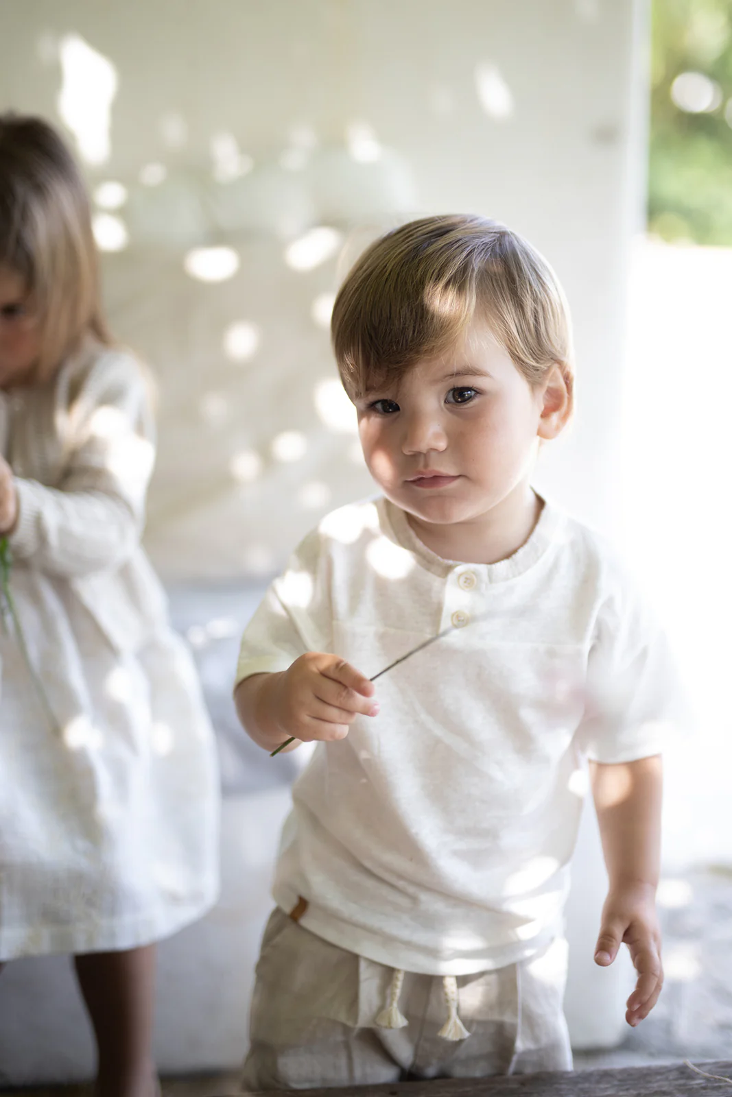 1+ IN THE FAMILY CREAM 2 BUTTON T-SHIRT - Image 3