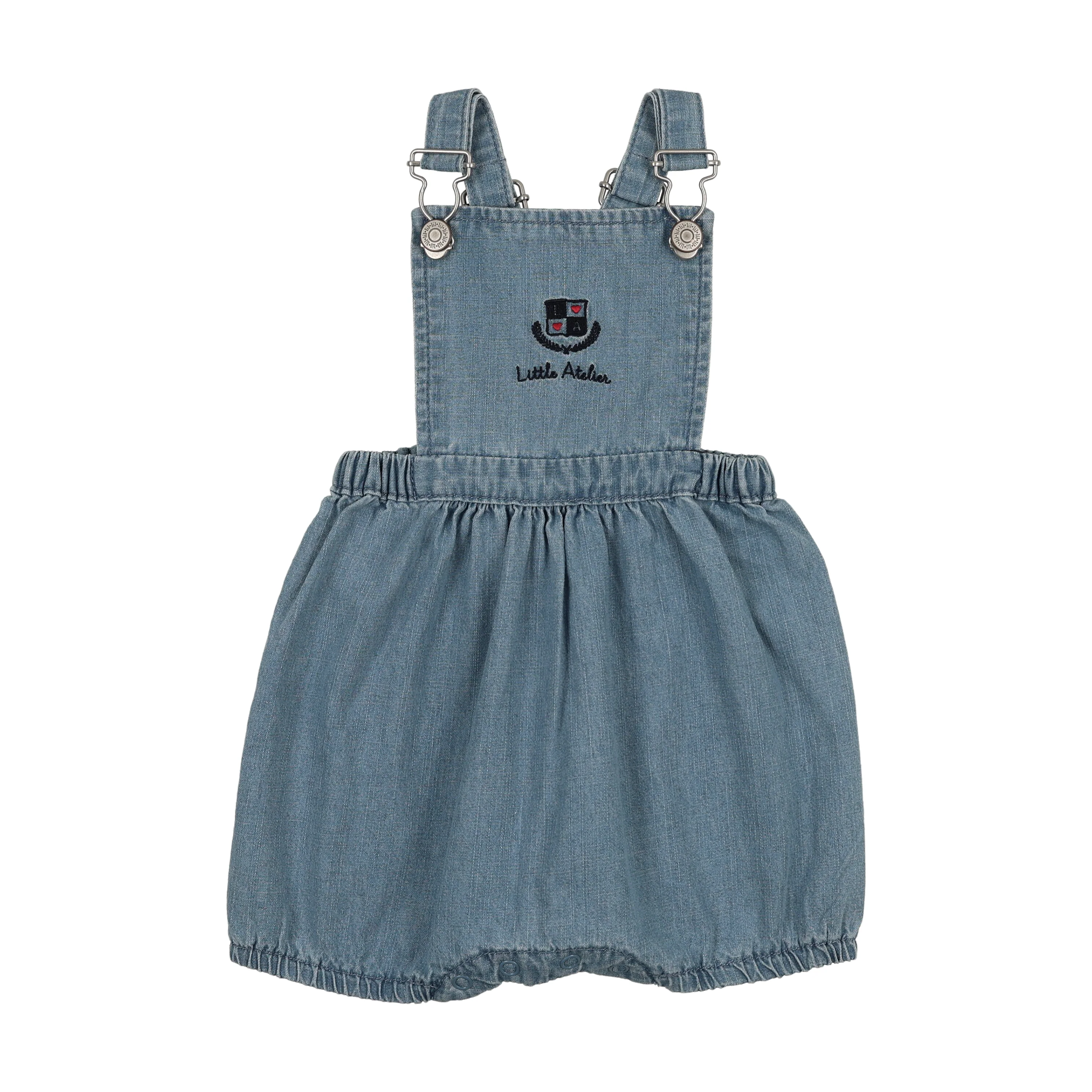 ANALOGIE MID BLUE WASH DENIM CITY GIRLS ROMPER