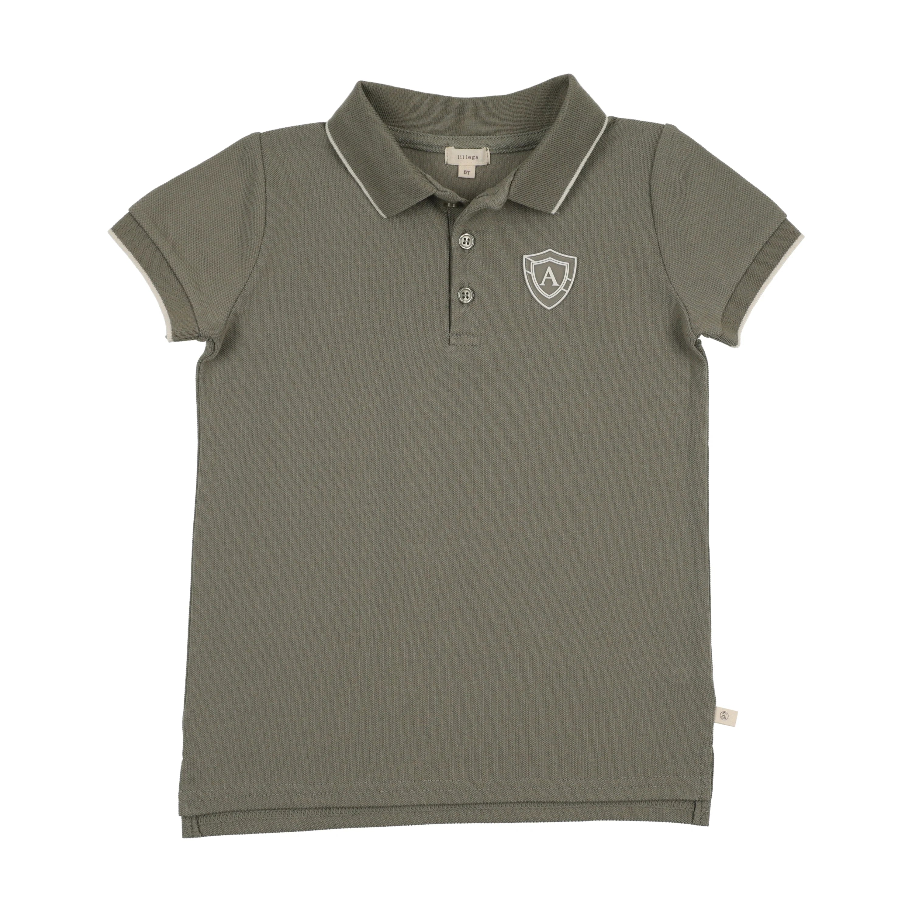LIL LEGS OLIVE GREEN LOGO SS POLO