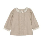 ANALOGIE WHEAT PINTUCK COLLAR BLOUSE