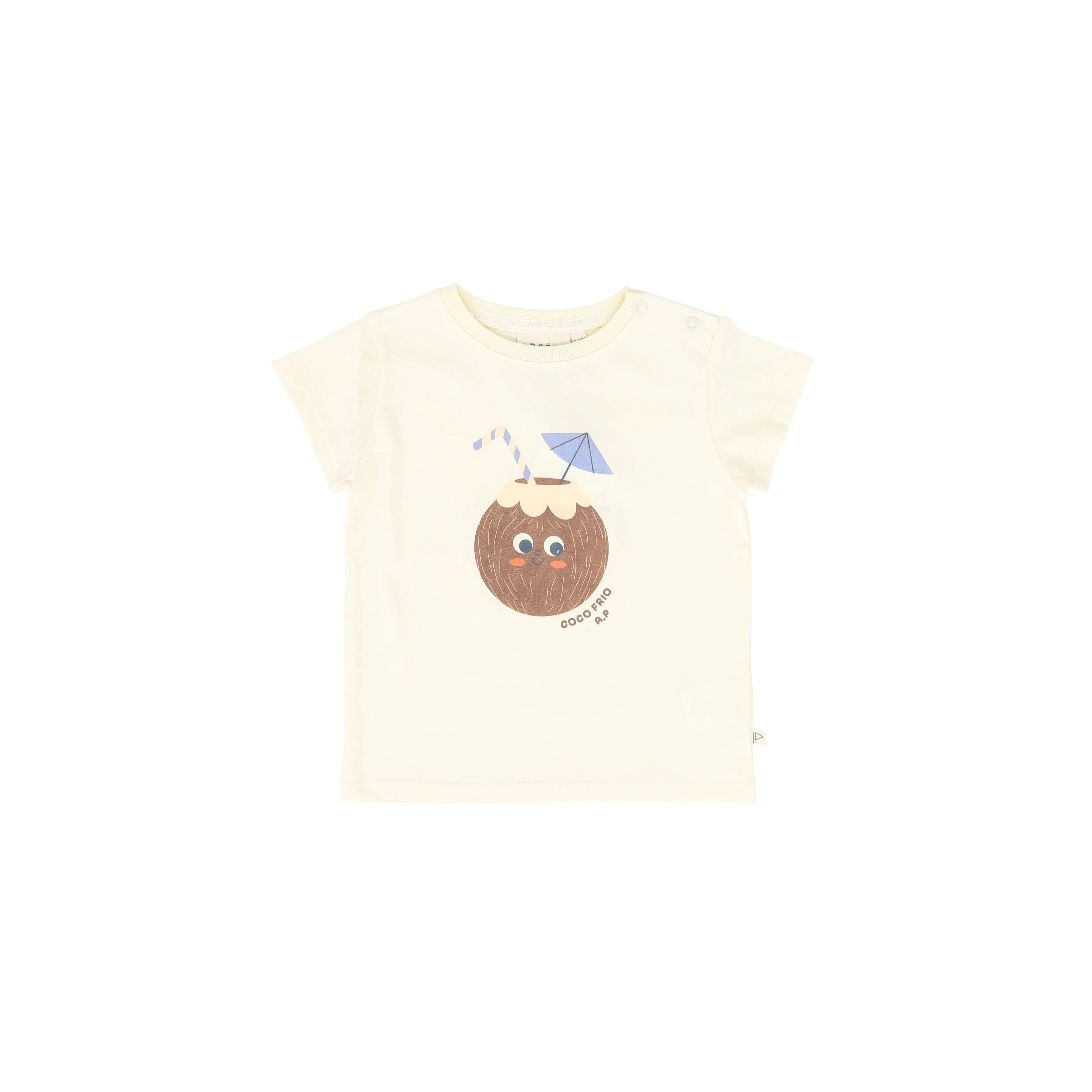 ARSENE & LES PIPELETTES CREAM COCONUT GRAPHIC TEE