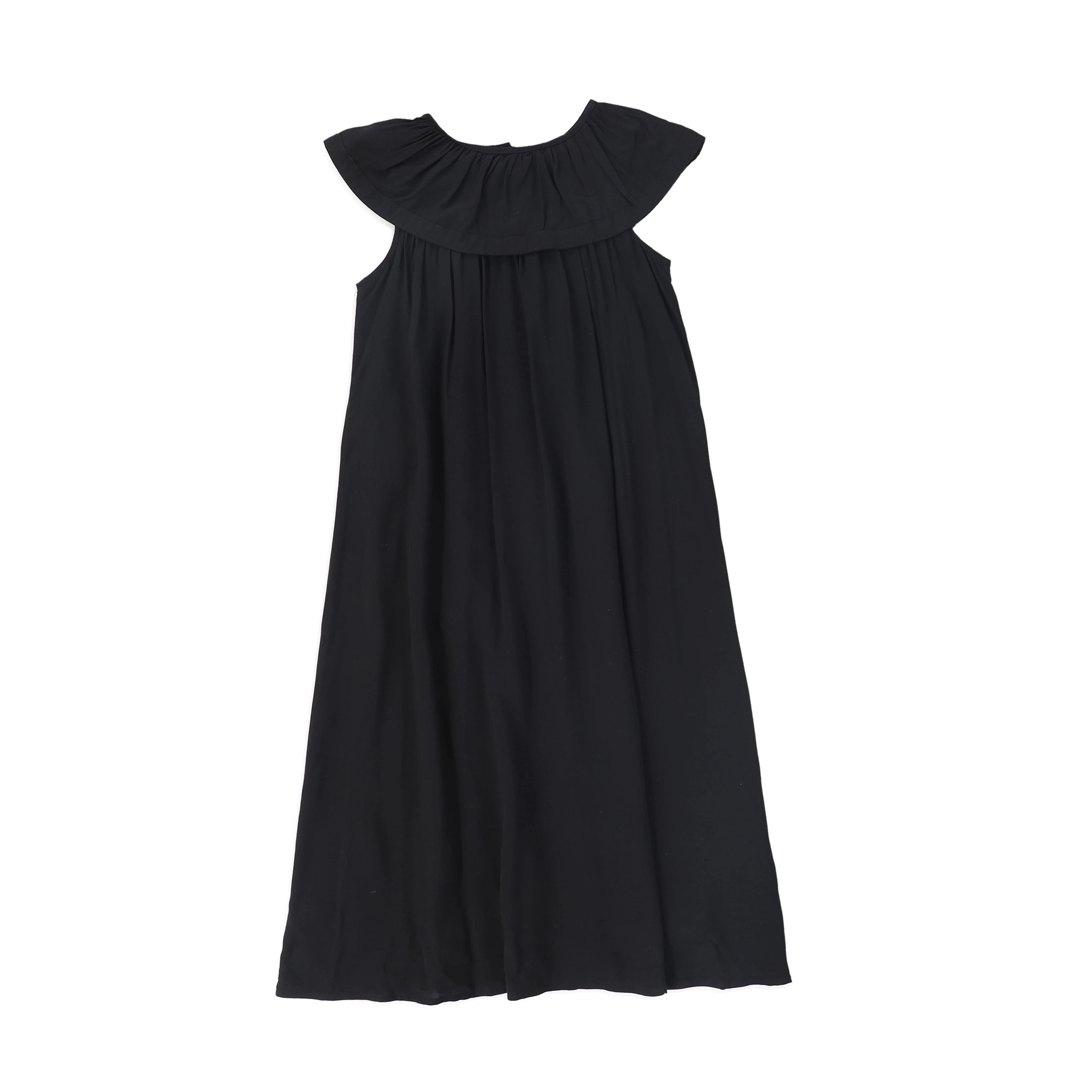 BACE COLLECTION BLACK LAYERED MAXI DRESS - Image 2