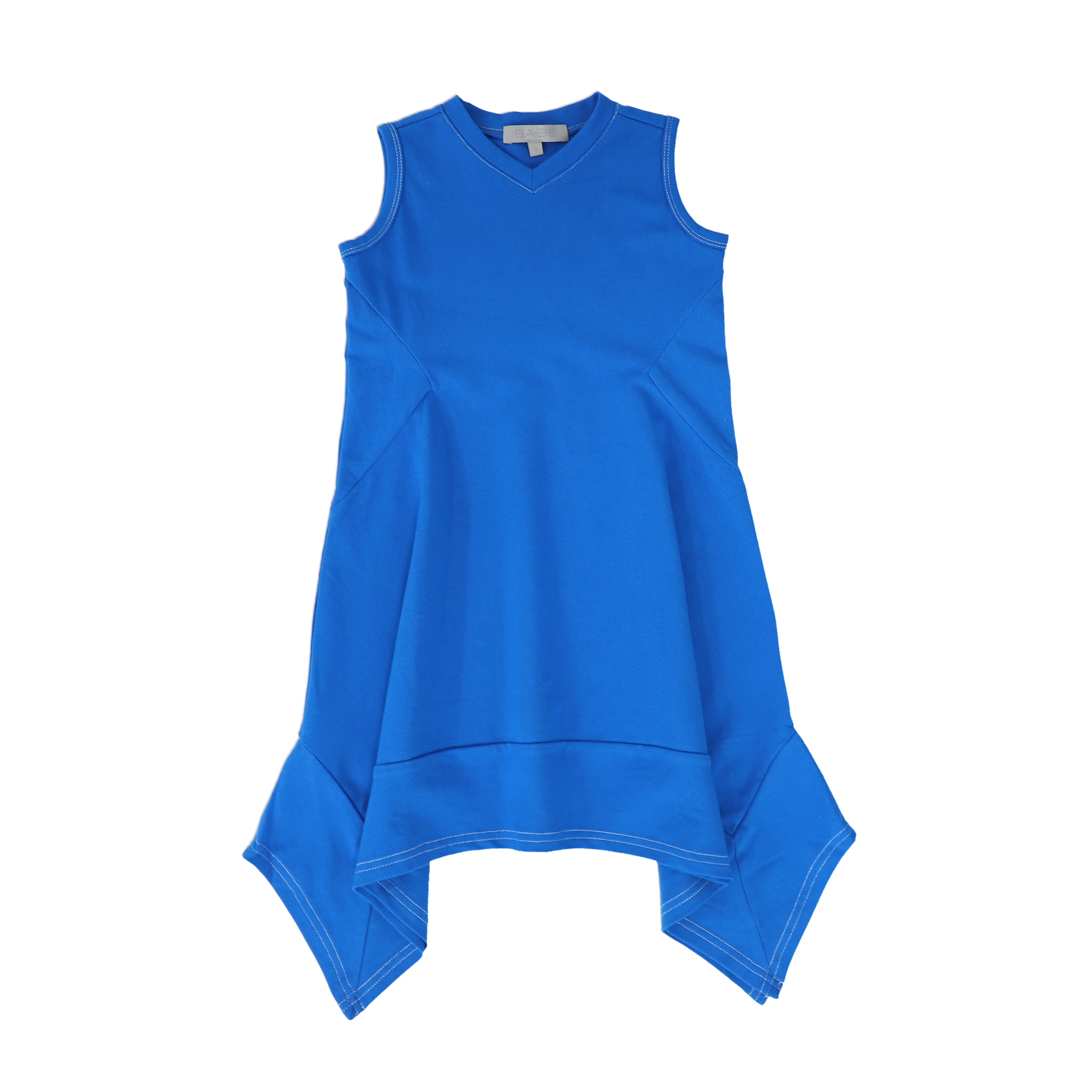 BACE COLLECTION BLUE PIQUE ASYMMETRICAL JUMPER [FINAL SALE]