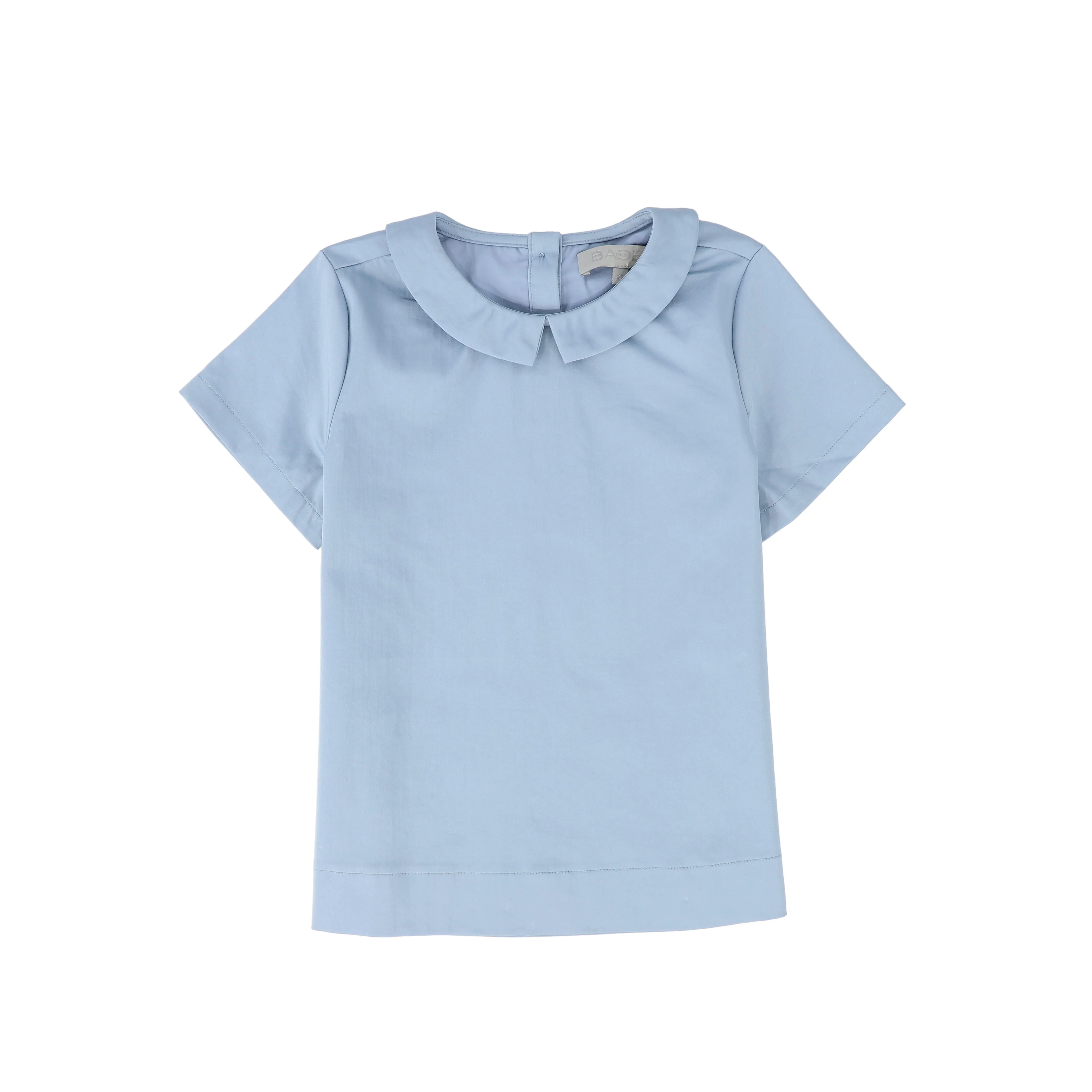 BACE COLLECTION BLUE POPLIN COLLAR BLOUSE [FINAL SALE]