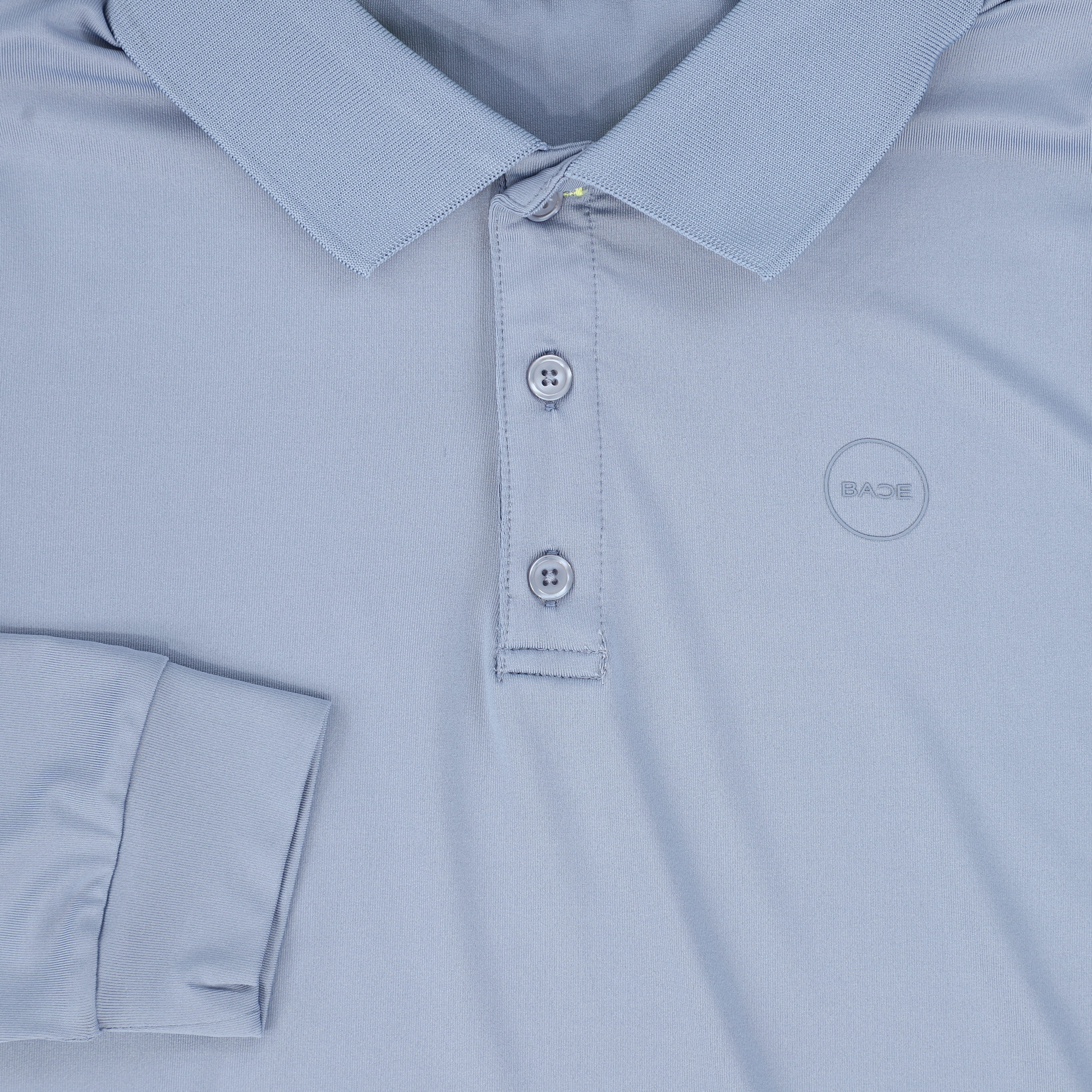 BACE COLLECTION DUSTY BLUE LS LOGO POLO - Image 3