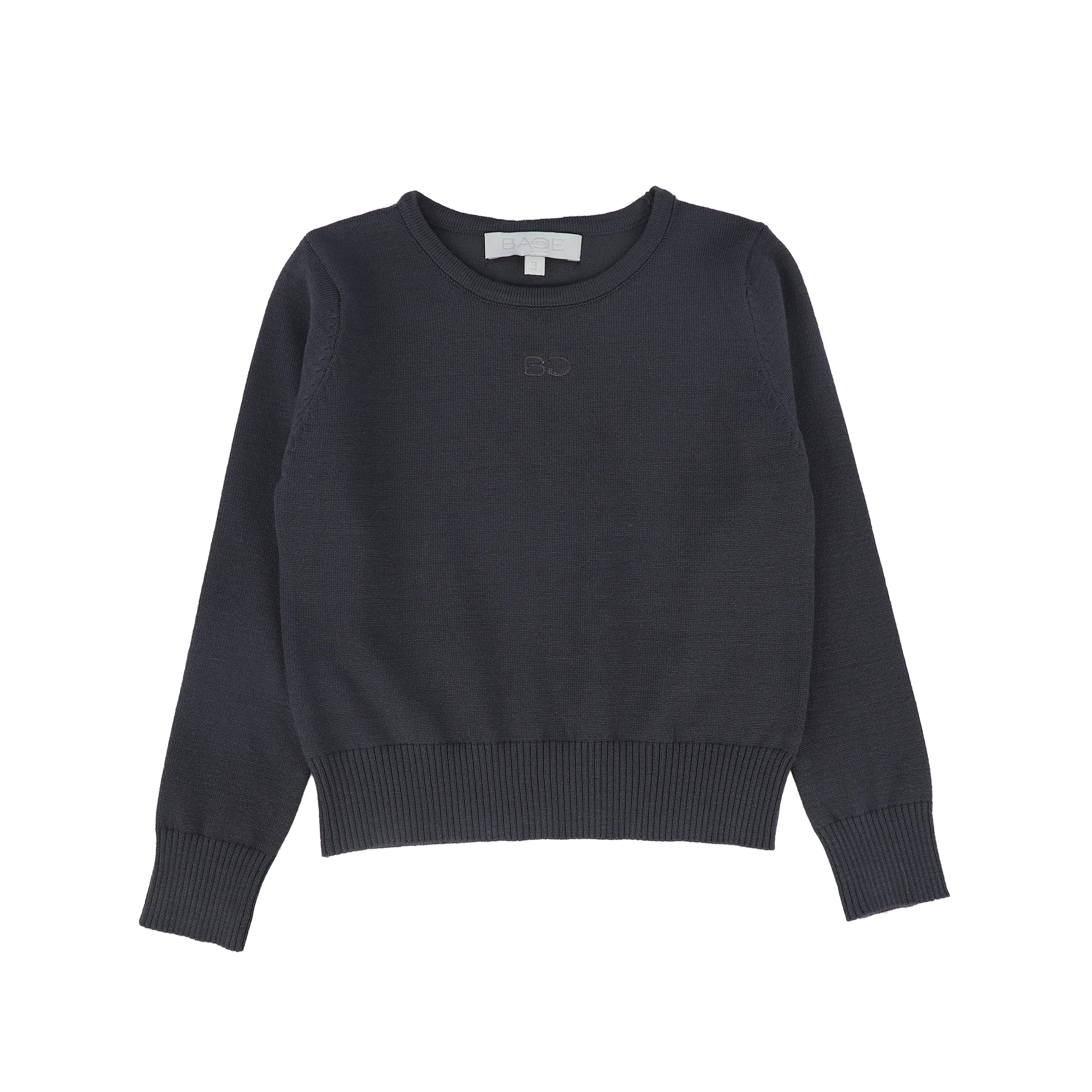 BACE COLLECTION GREY LOGO EMBROIDERED CREWNECK SWEATER [FINAL SALE]