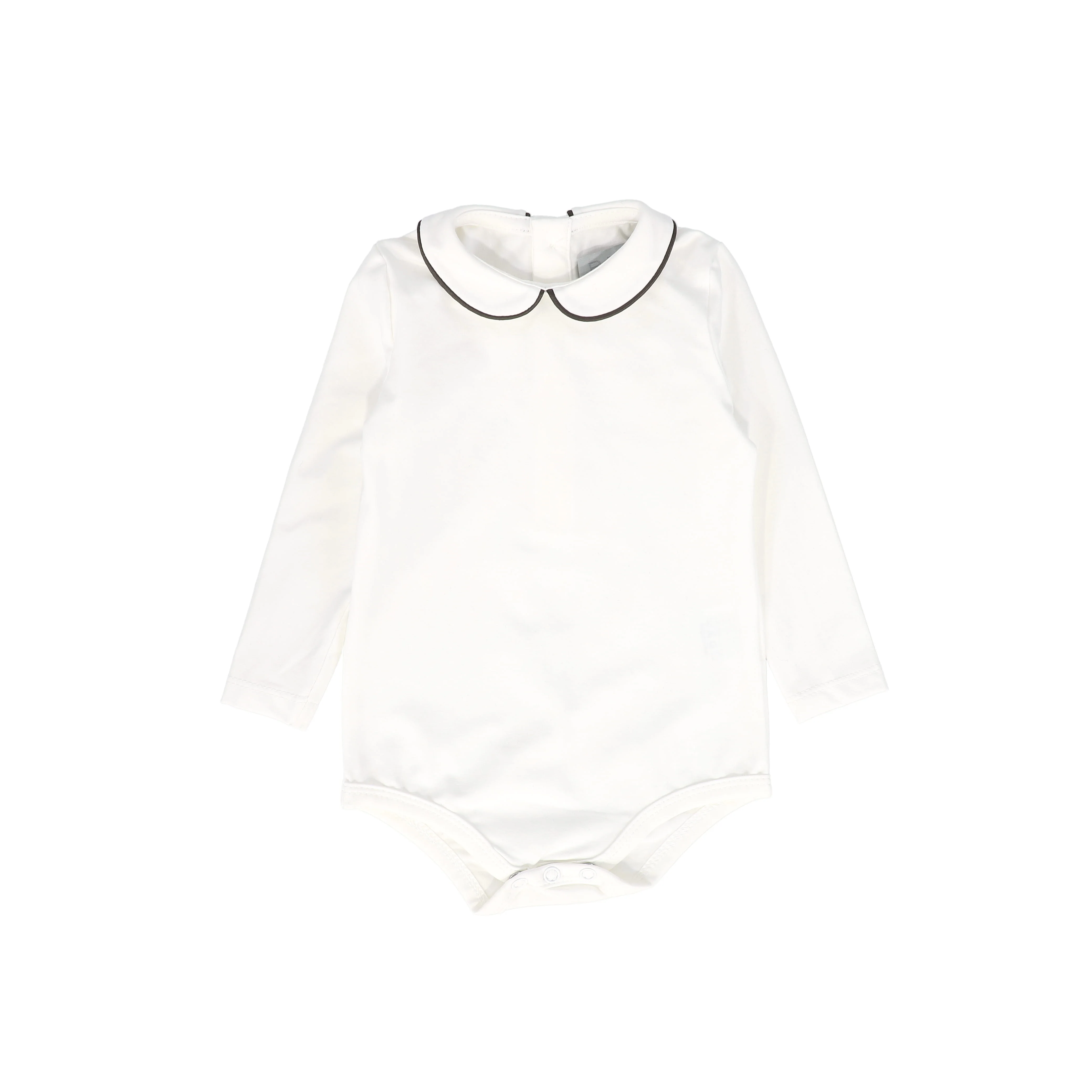 BACE COLLECTION WHITE/GREY LONG SLEEVE ONESIE [FINAL SALE]