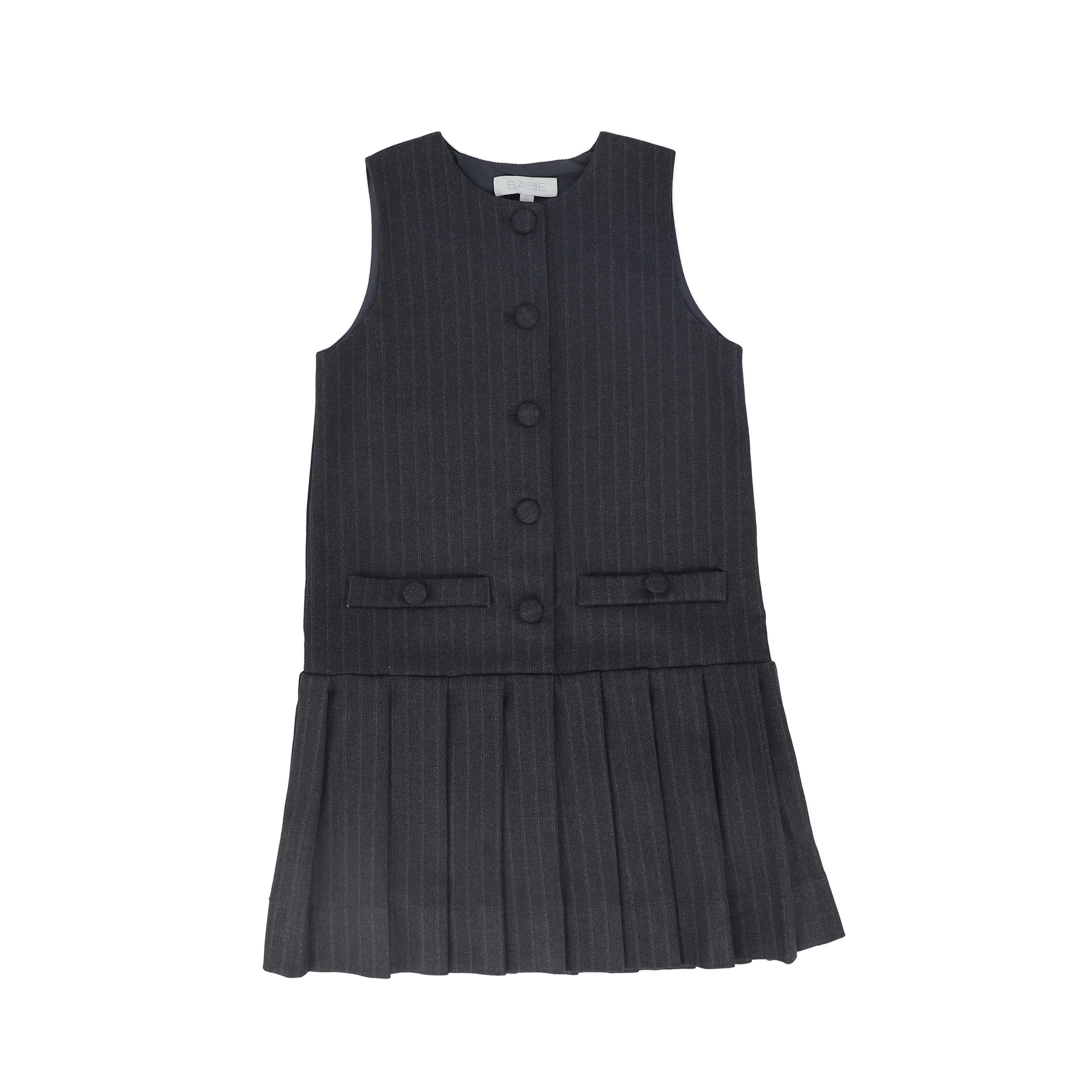 BACE COLLECTION GREY STRIPED BUTTON JUMPER [FINAL SALE]
