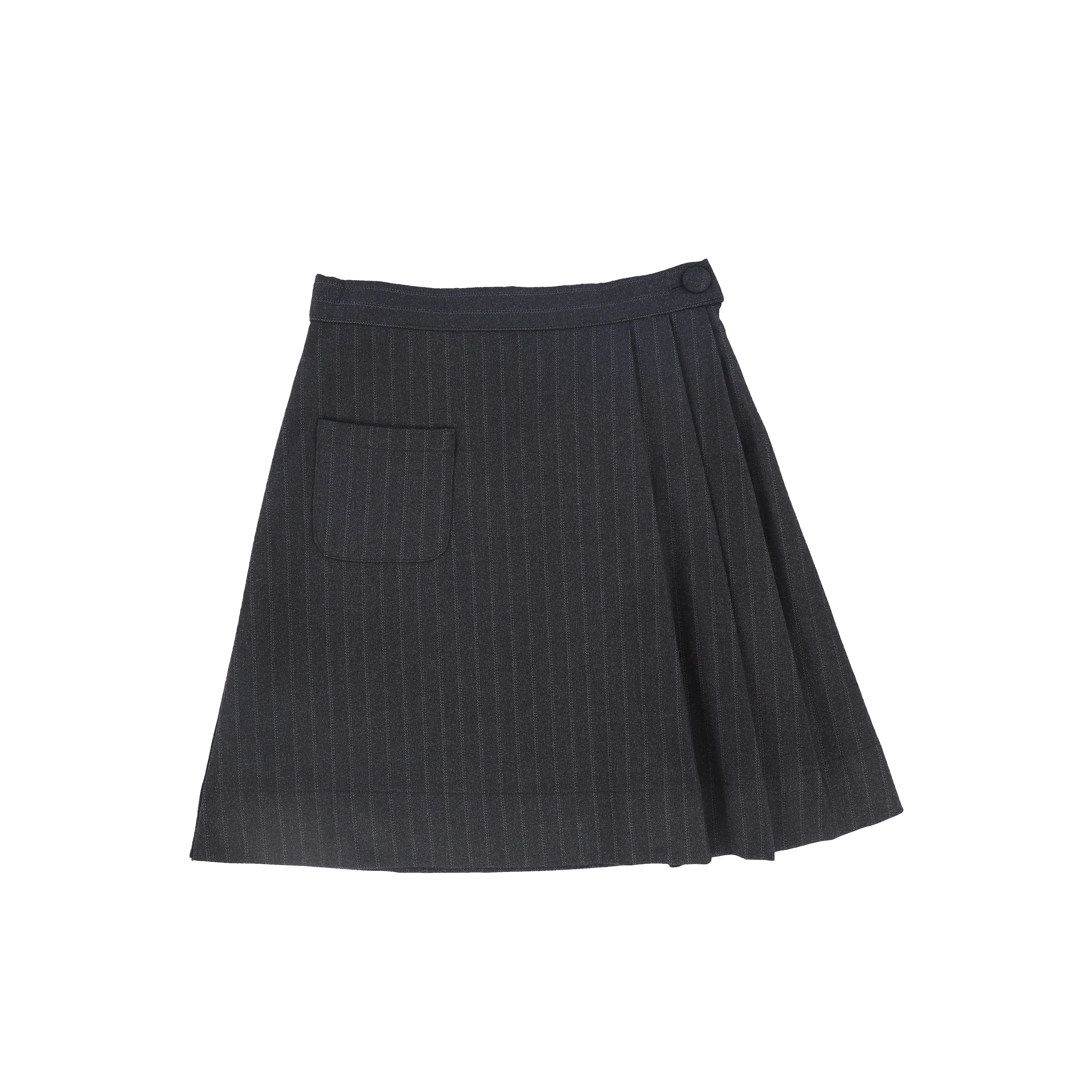 BACE COLLECTION GREY STRIPED BUTTON SKIRT [FINAL SALE]