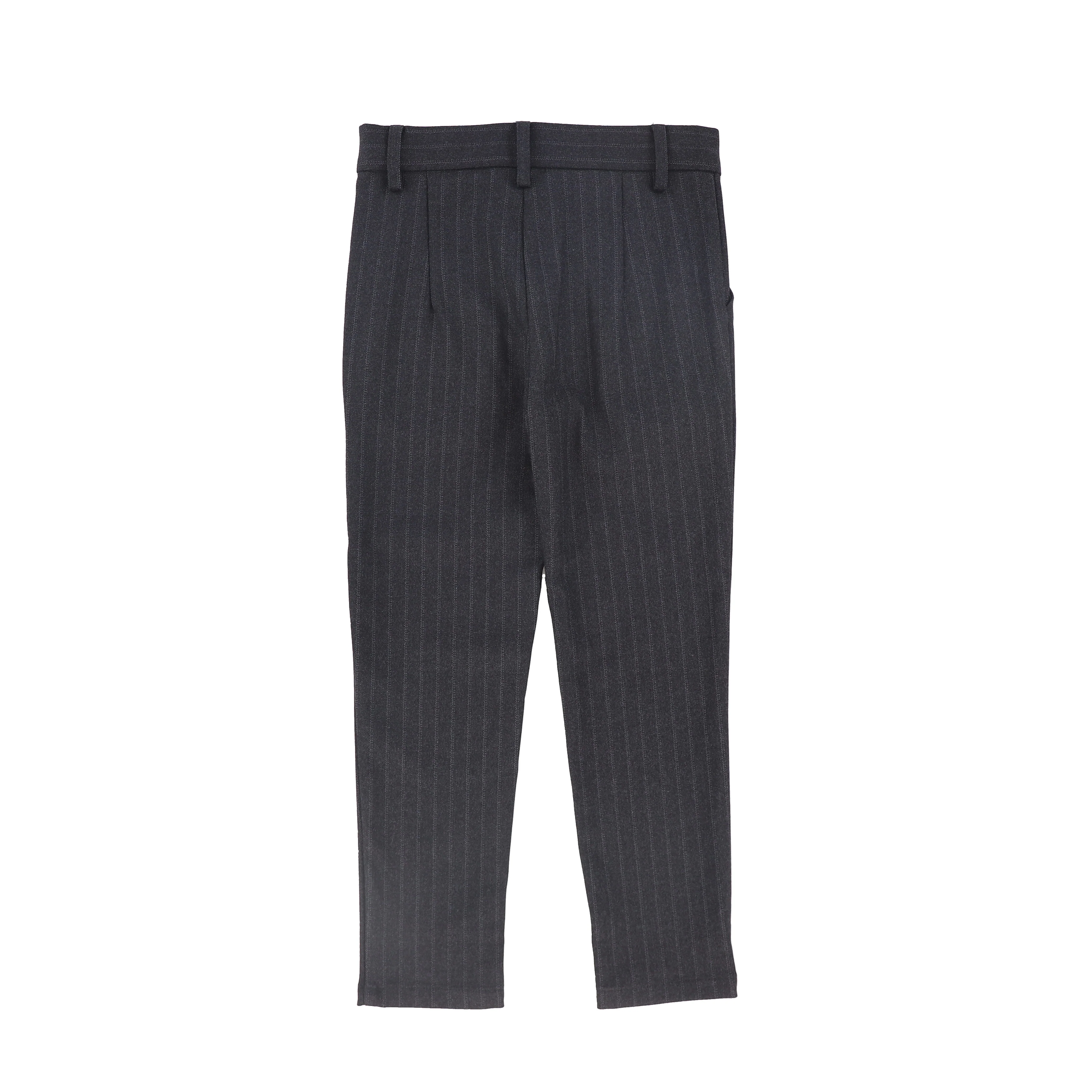 BACE COLLECTION GREY STRIPED WOOL PANTS [FINAL SALE] - Image 2