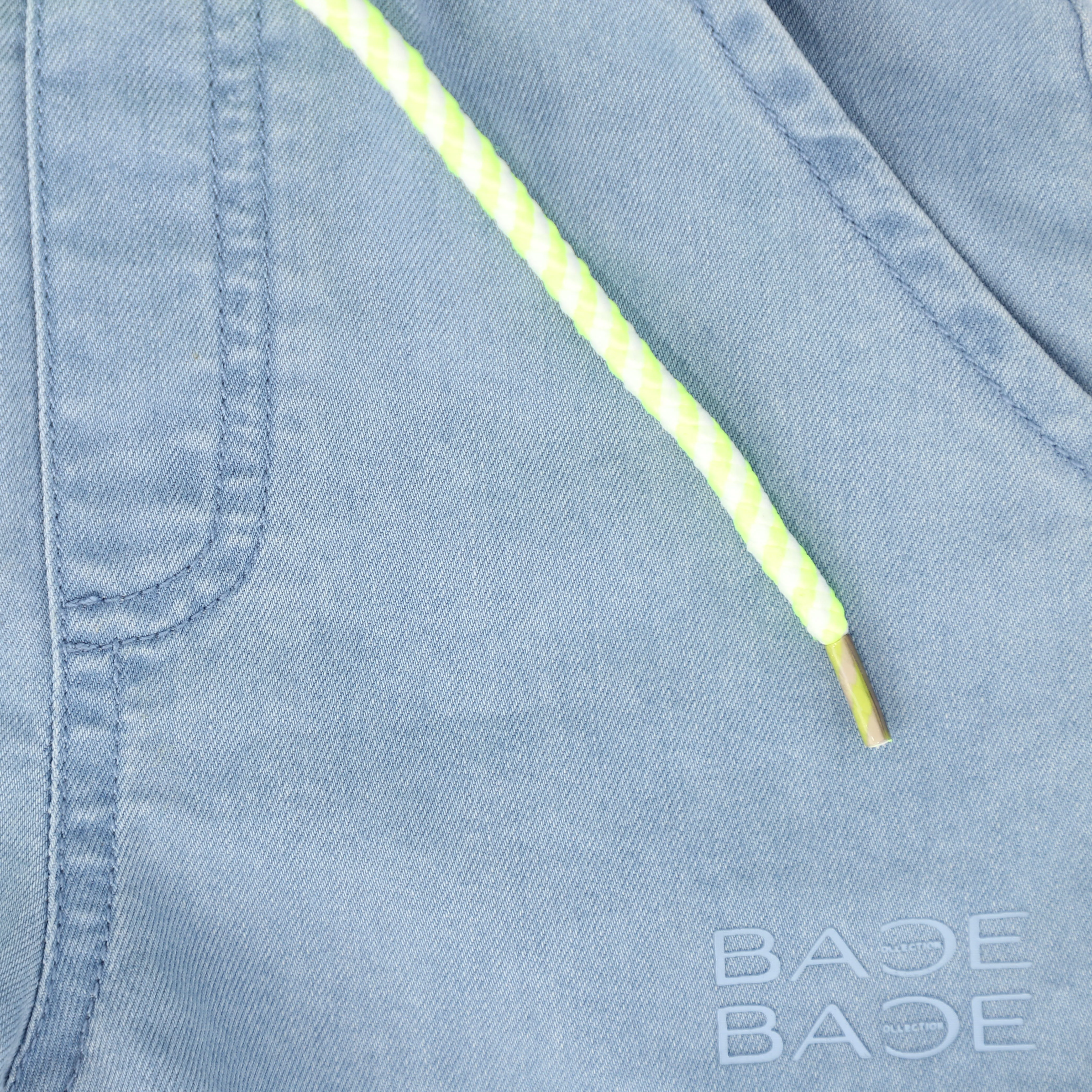 BACE COLLECTION LIGHT BLUE DENIM ROPE STRING SHORTS - Image 3