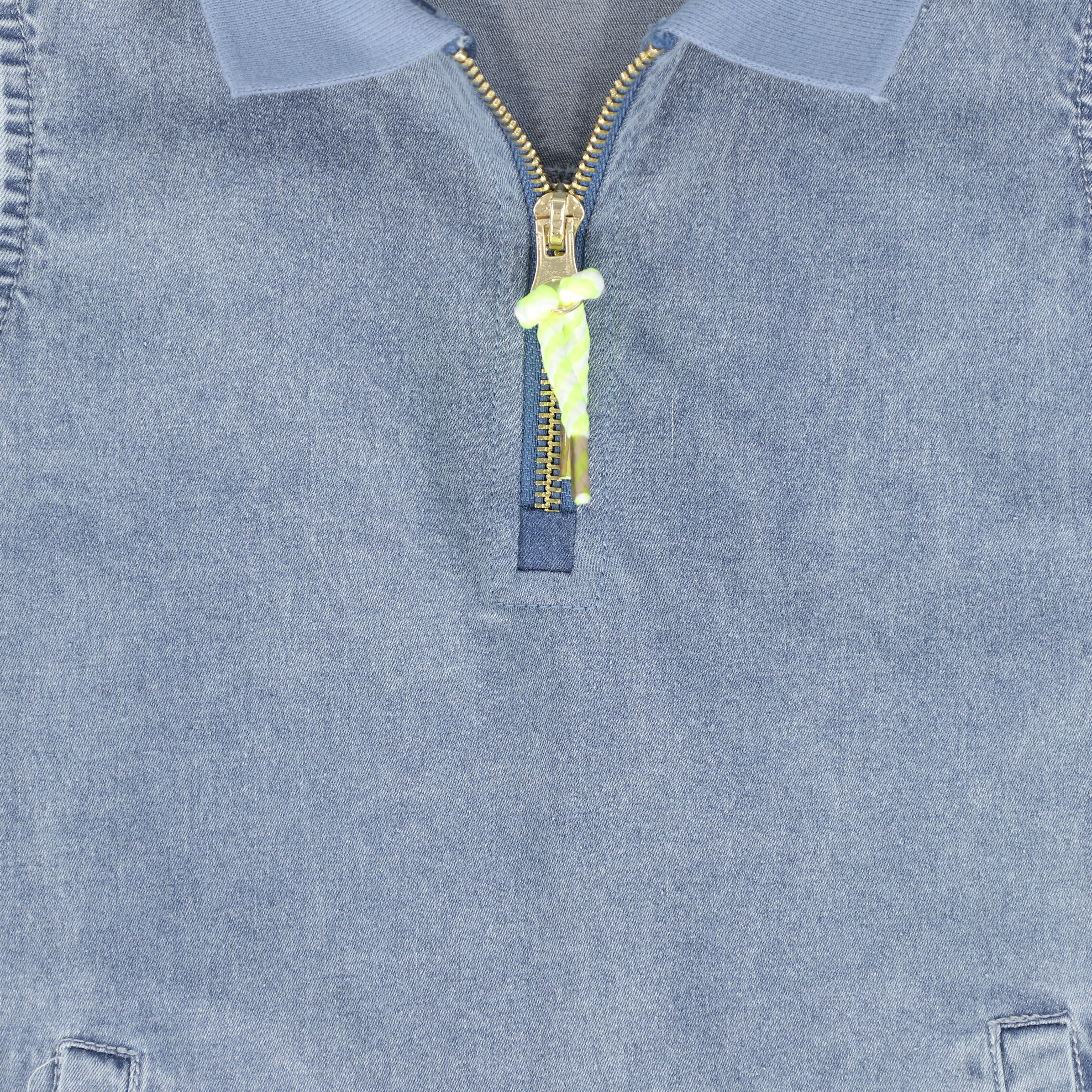BACE COLLECTION LIGHT BLUE DENIM ROPE COLLAR JUMPER - Image 3