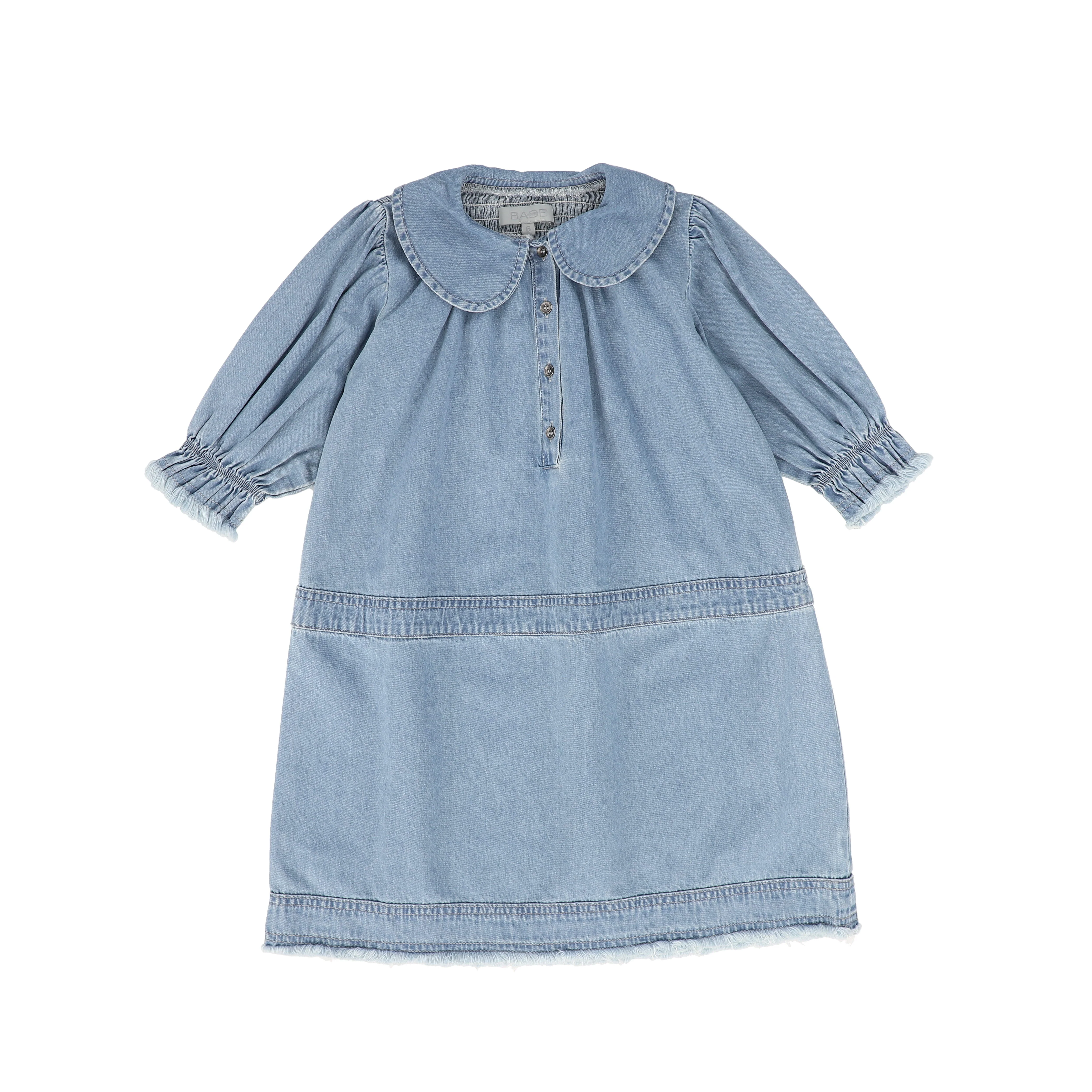 BACE COLLECTION BLUE DENIM FRINGE DRESS [FINAL SALE]