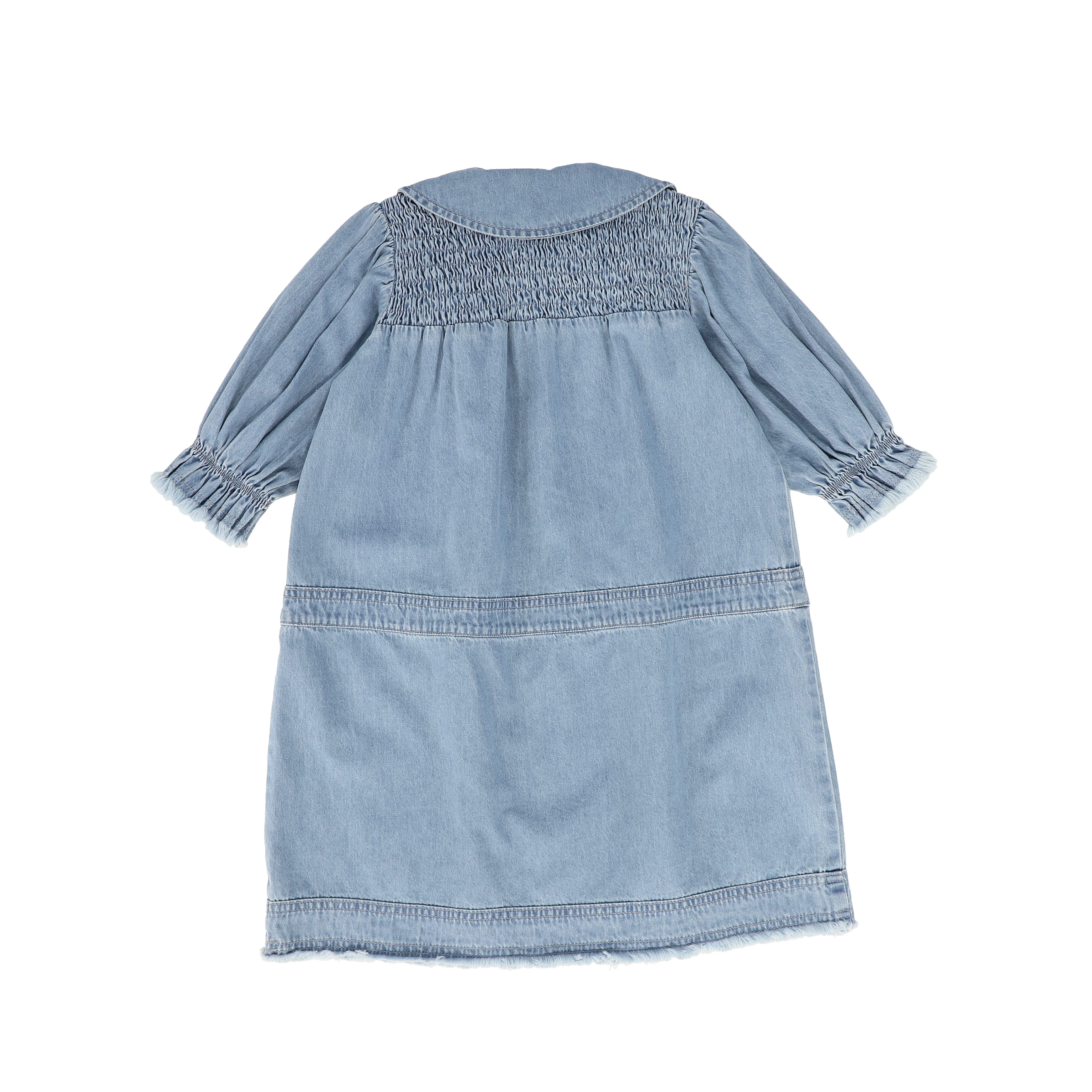 BACE COLLECTION BLUE DENIM FRINGE DRESS [FINAL SALE] - Image 2