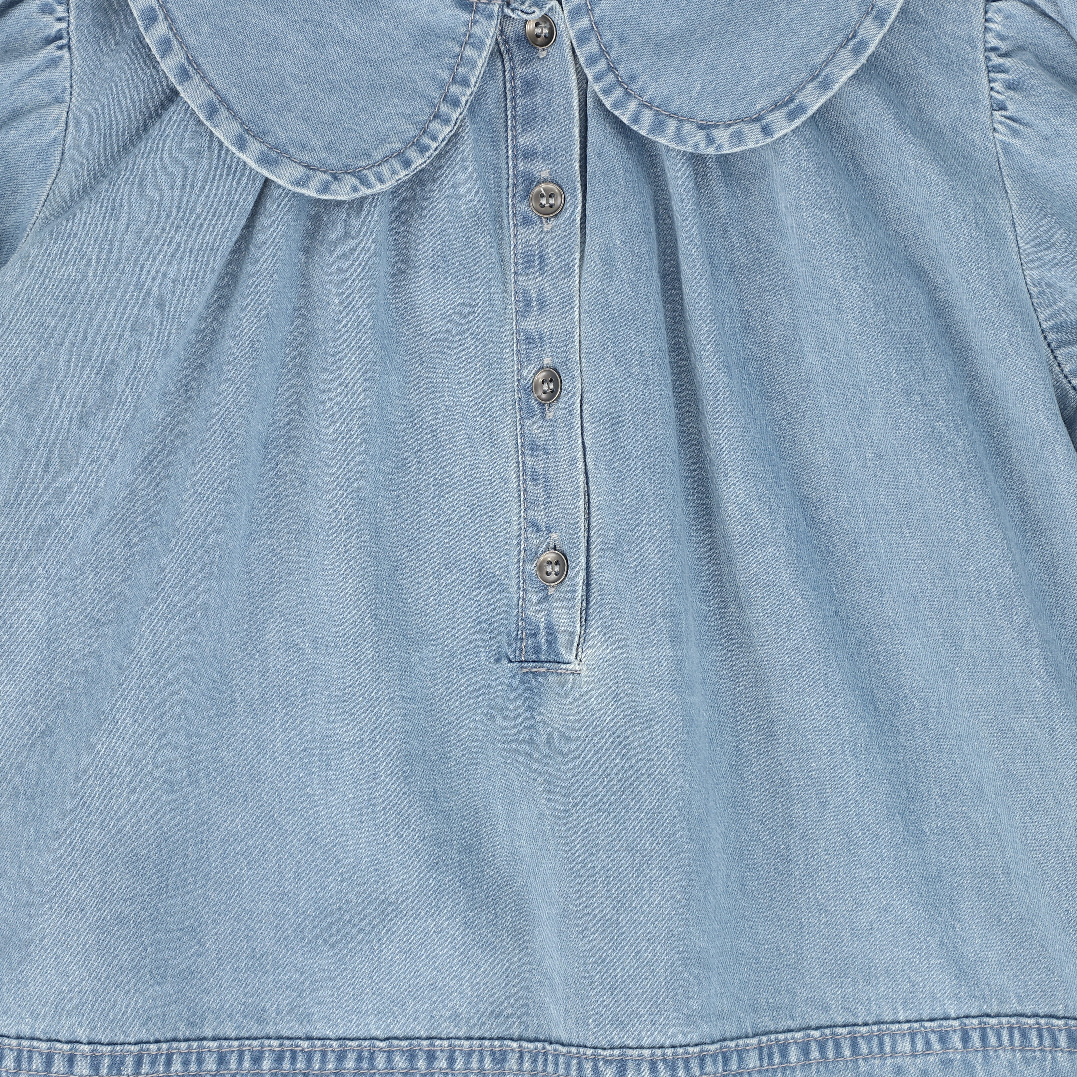 BACE COLLECTION BLUE DENIM FRINGE DRESS [FINAL SALE] - Image 3