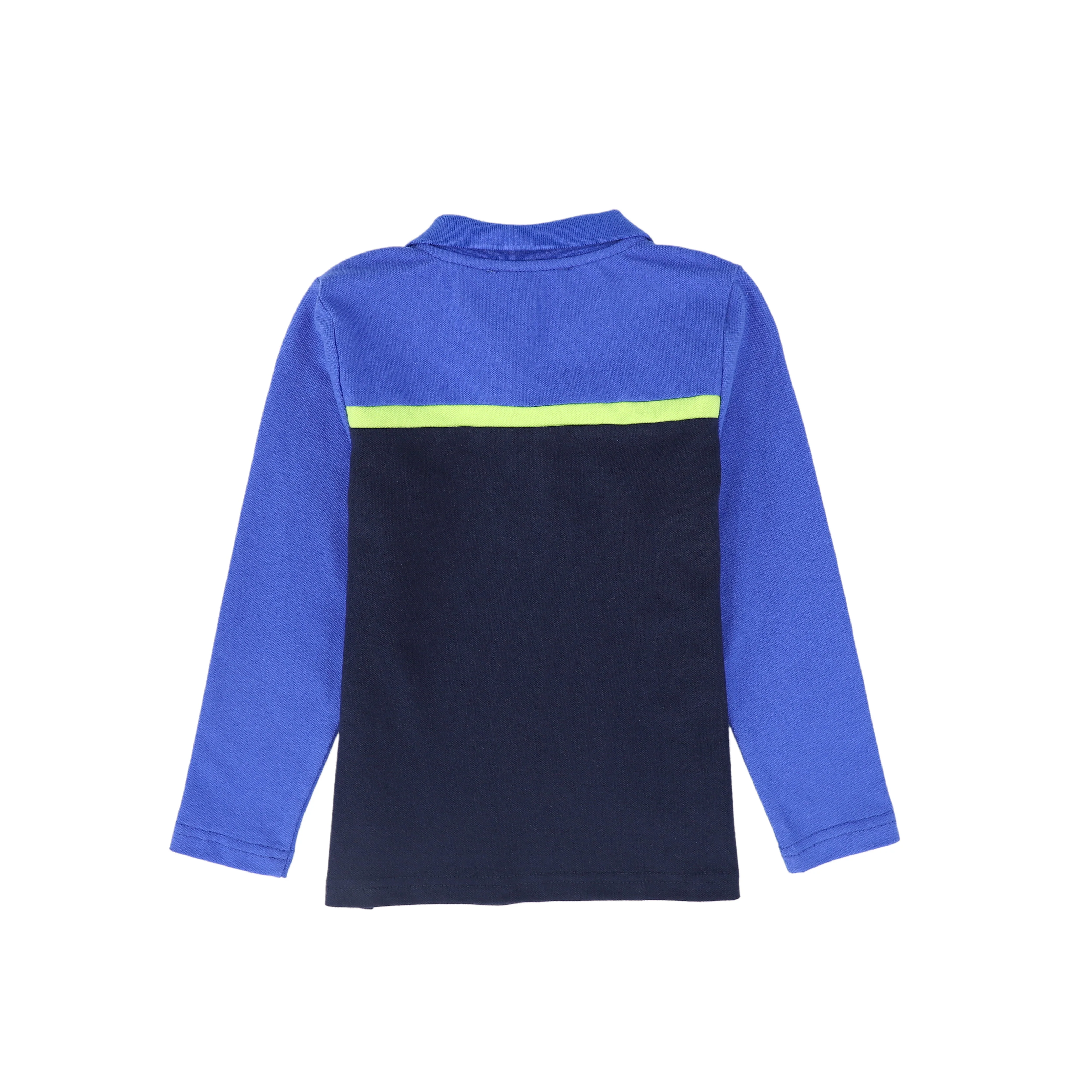 BACE COLLECTION NAVY STRIPED CONTRAST PIQUE LS POLO - Image 2