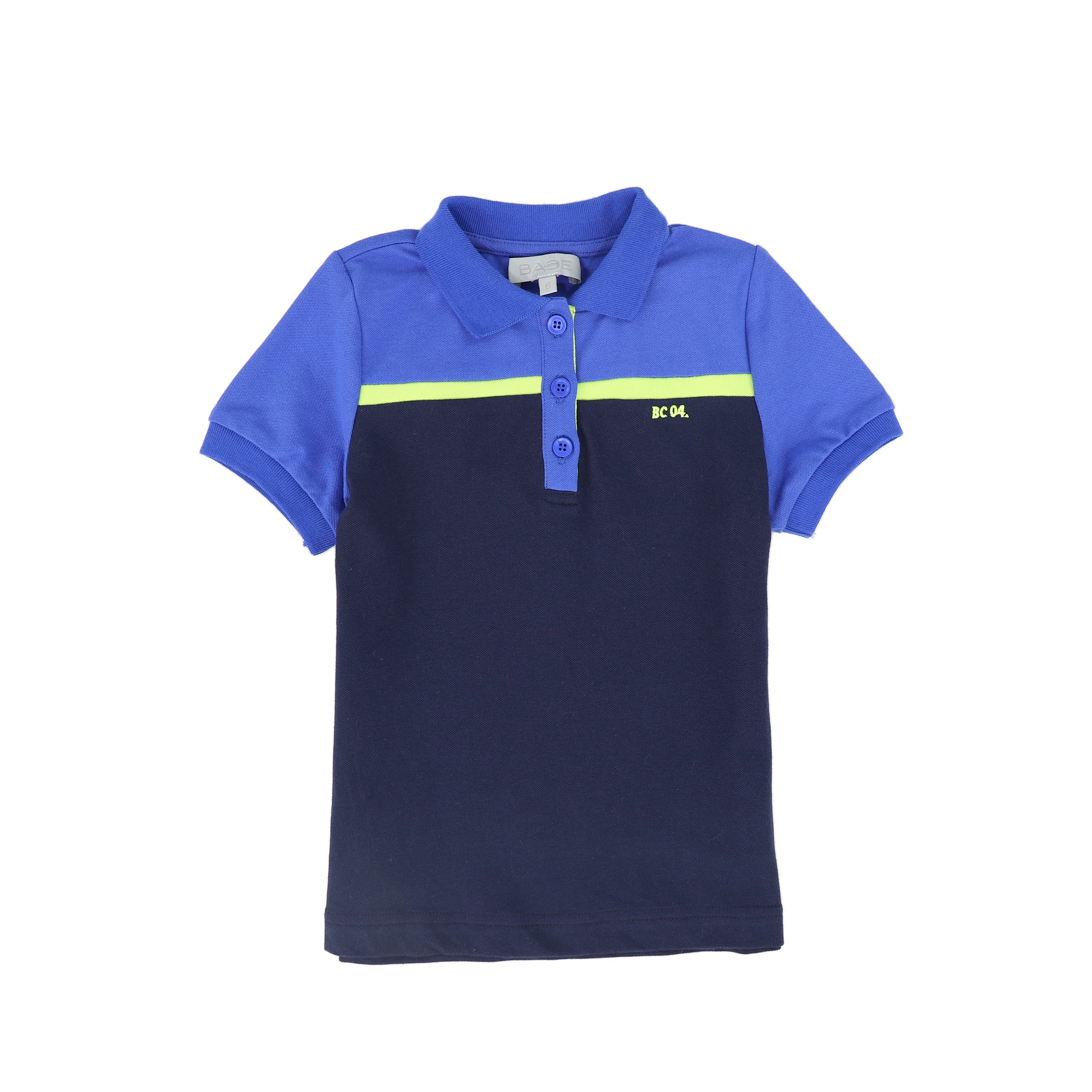 BACE COLLECTION NAVY STRIPED CONTRAST PIQUE POLO