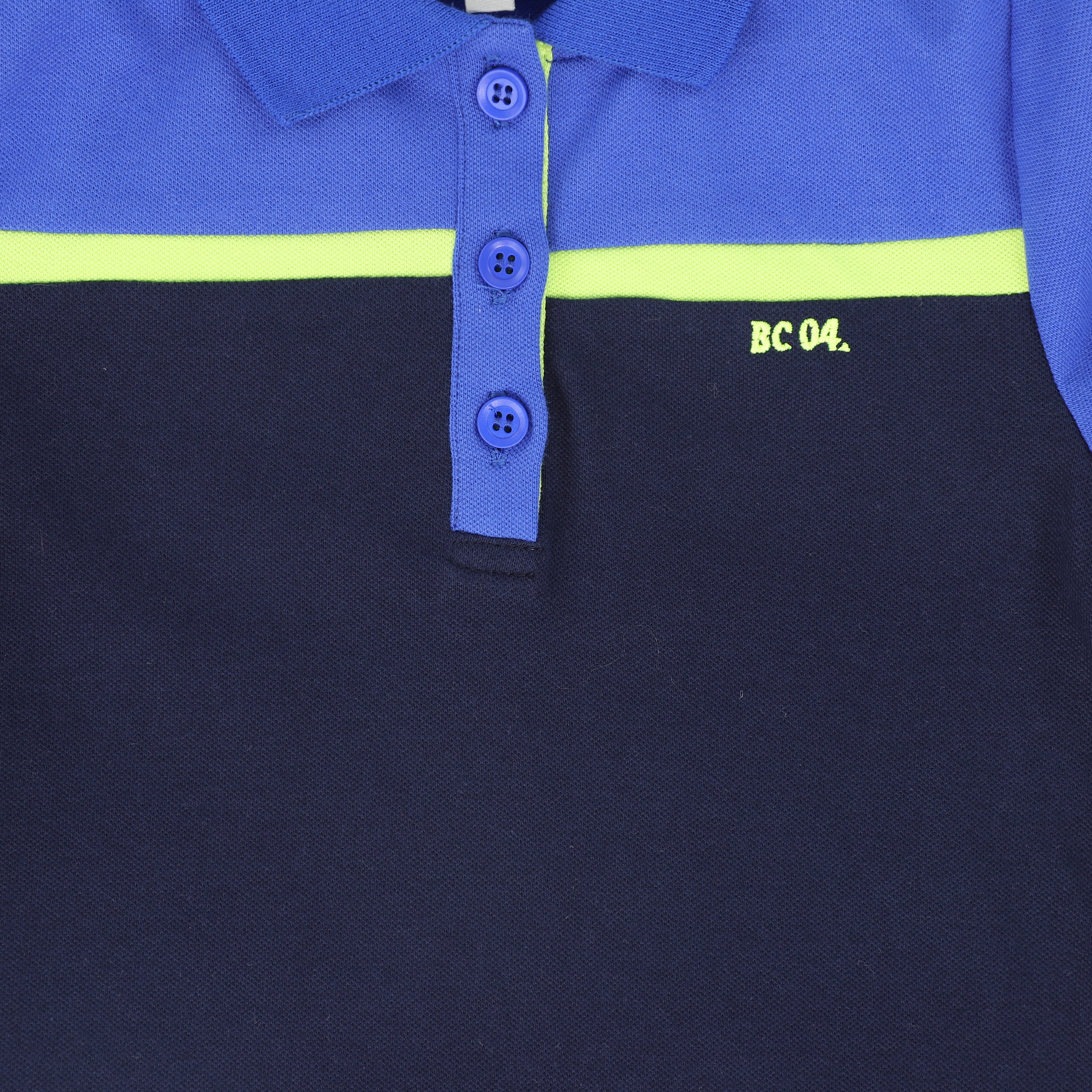 BACE COLLECTION NAVY STRIPED CONTRAST PIQUE POLO - Image 3