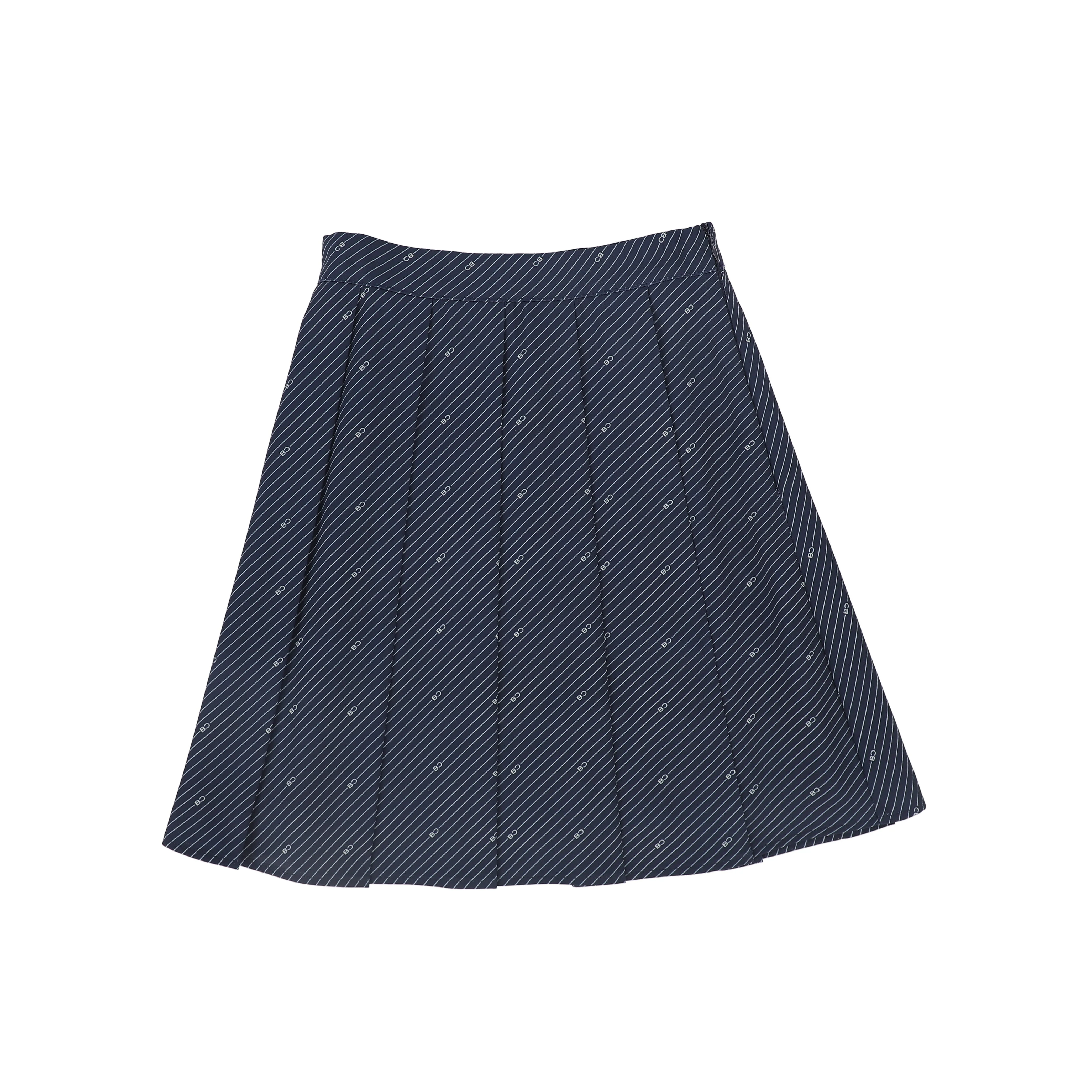BACE COLLECTION NAVY STRIPED LOGO SKIRT [FINAL SALE]