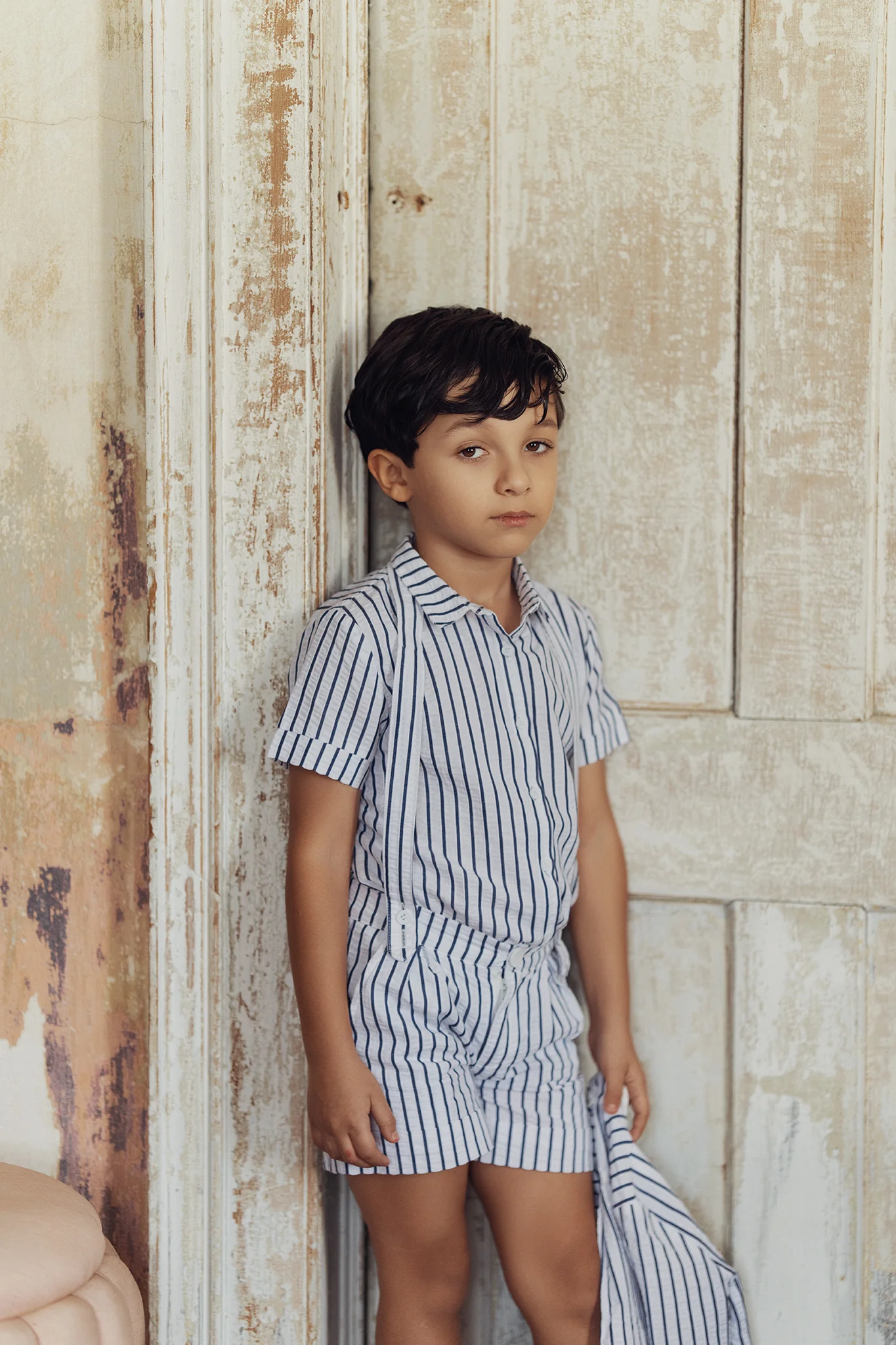 BACE COLLECTION NAVY/WHITE THICK STRIPED BLAZER [FINAL SALE] - Image 4
