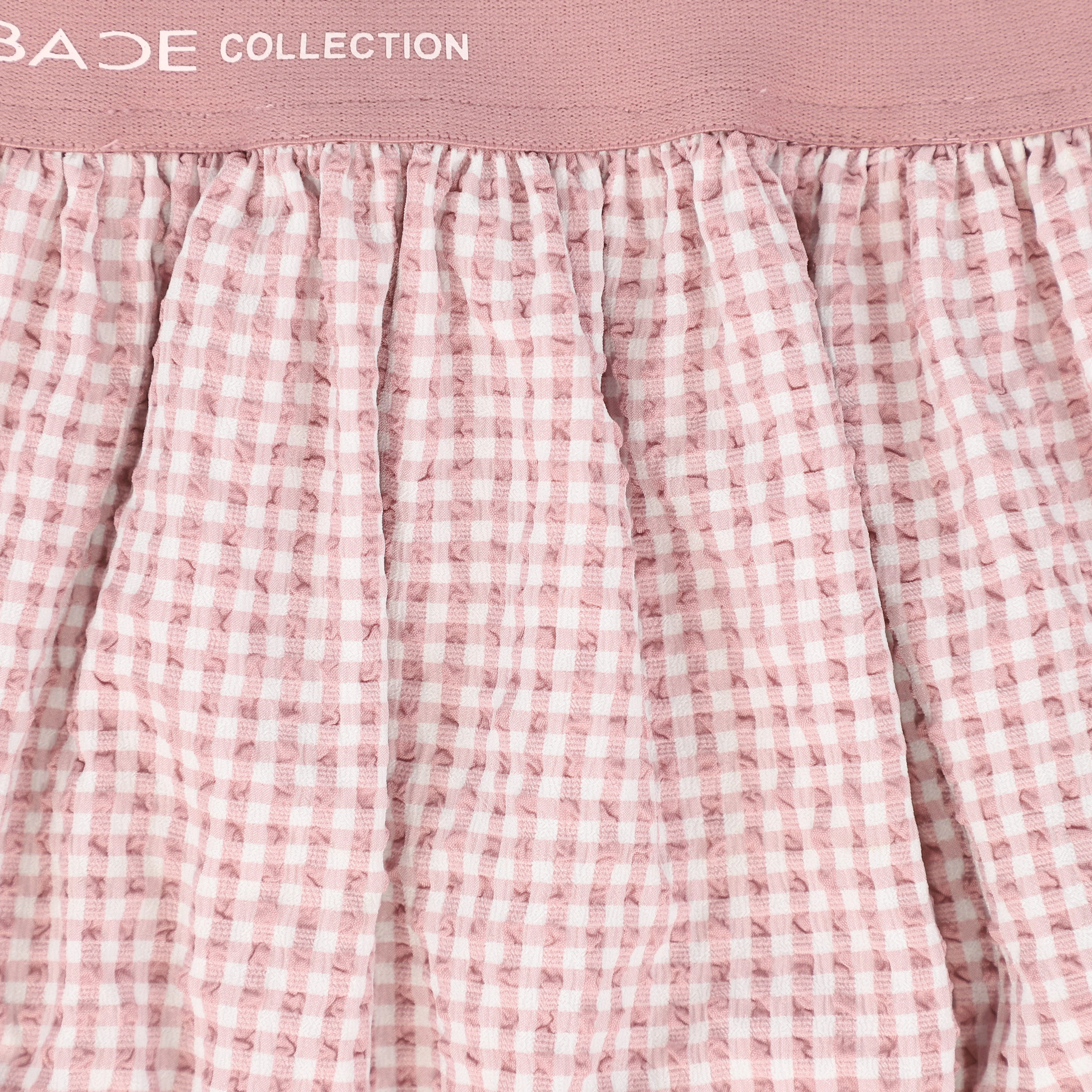 BACE COLLECTION DEEP PINK SEERSUCKER GINGHAM ROMPER - Image 3