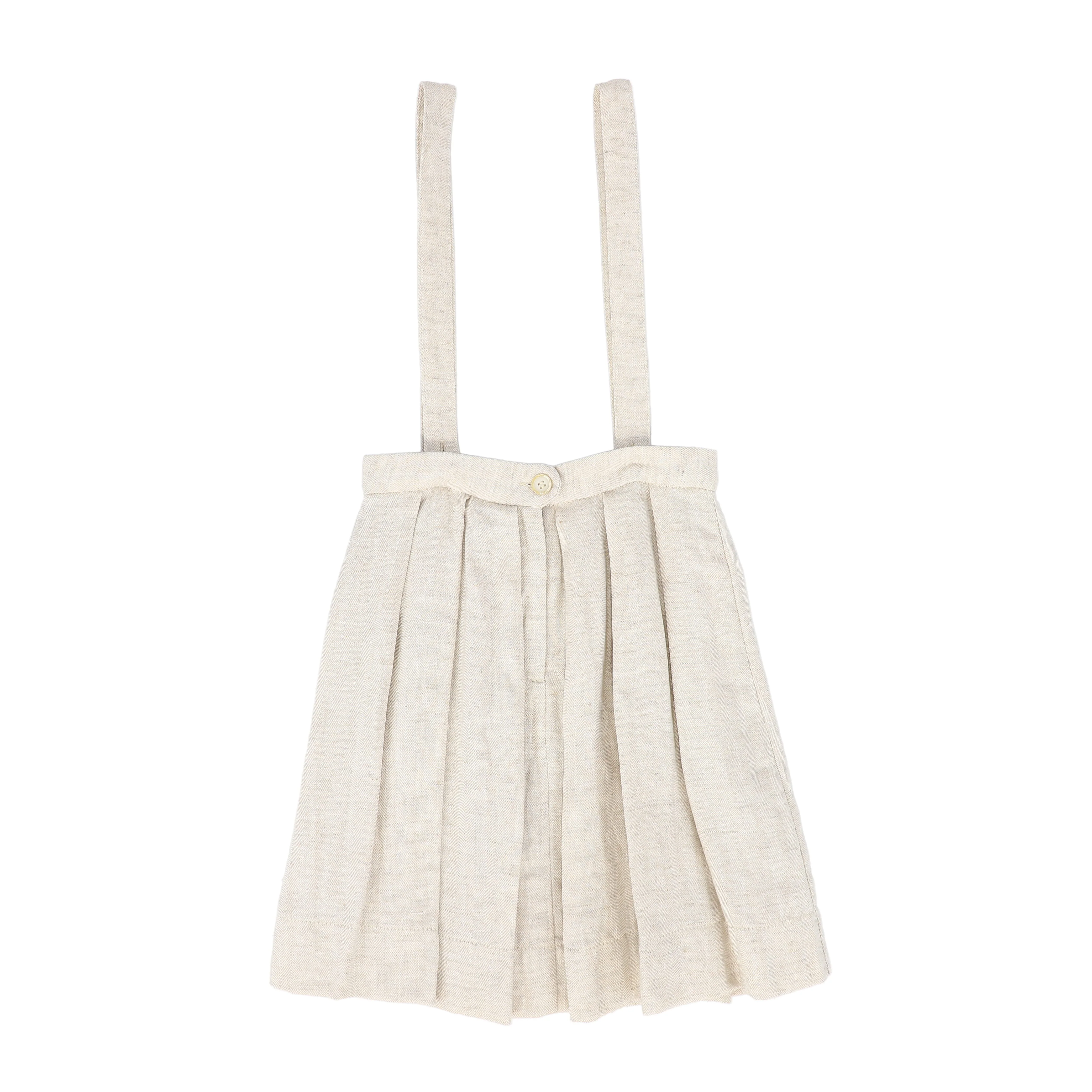 BACE COLLECTION BEIGE LINEN HERRINGBONE PLEAT JUMPER