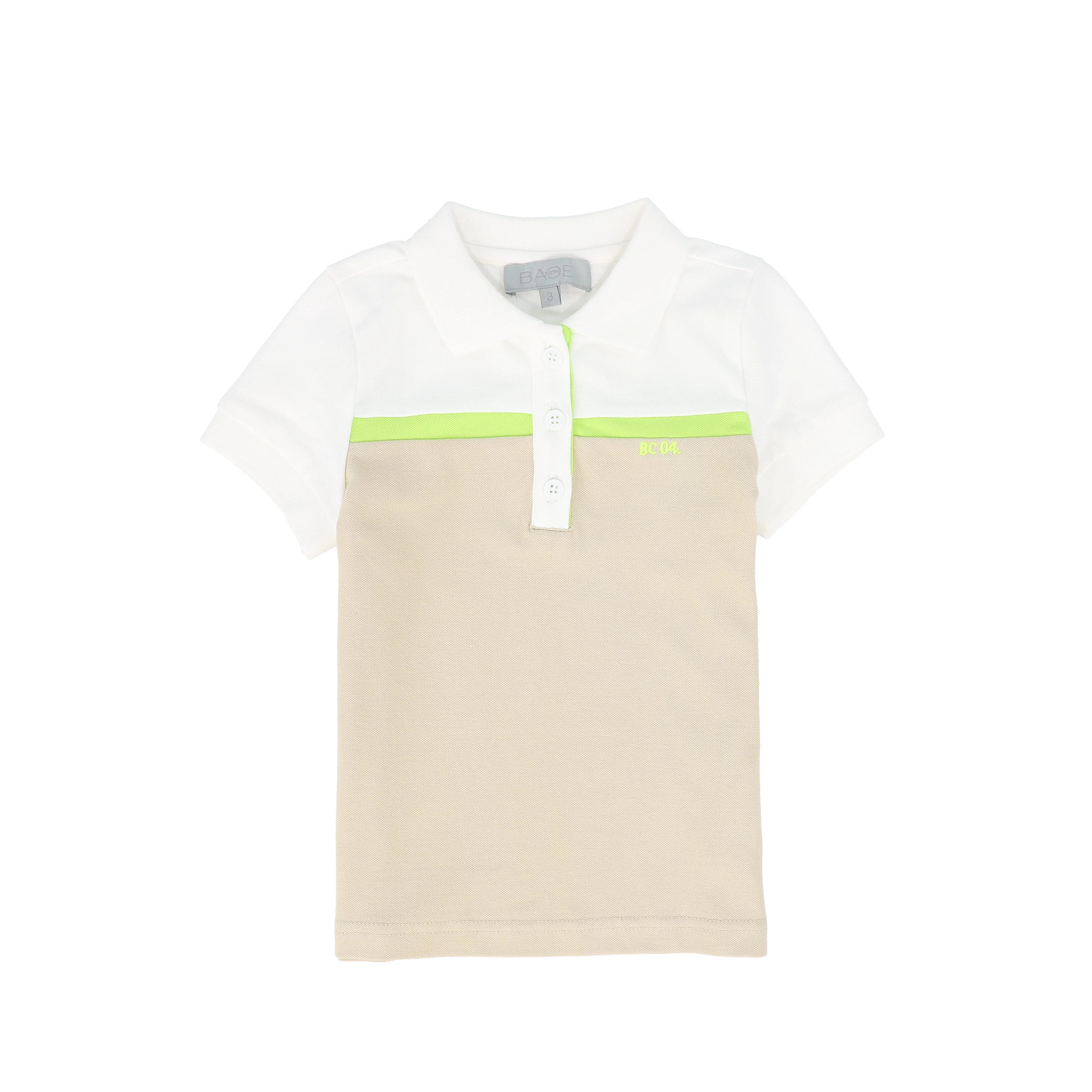 BACE COLLECTION TAN STRIPED CONTRAST PIQUE POLO