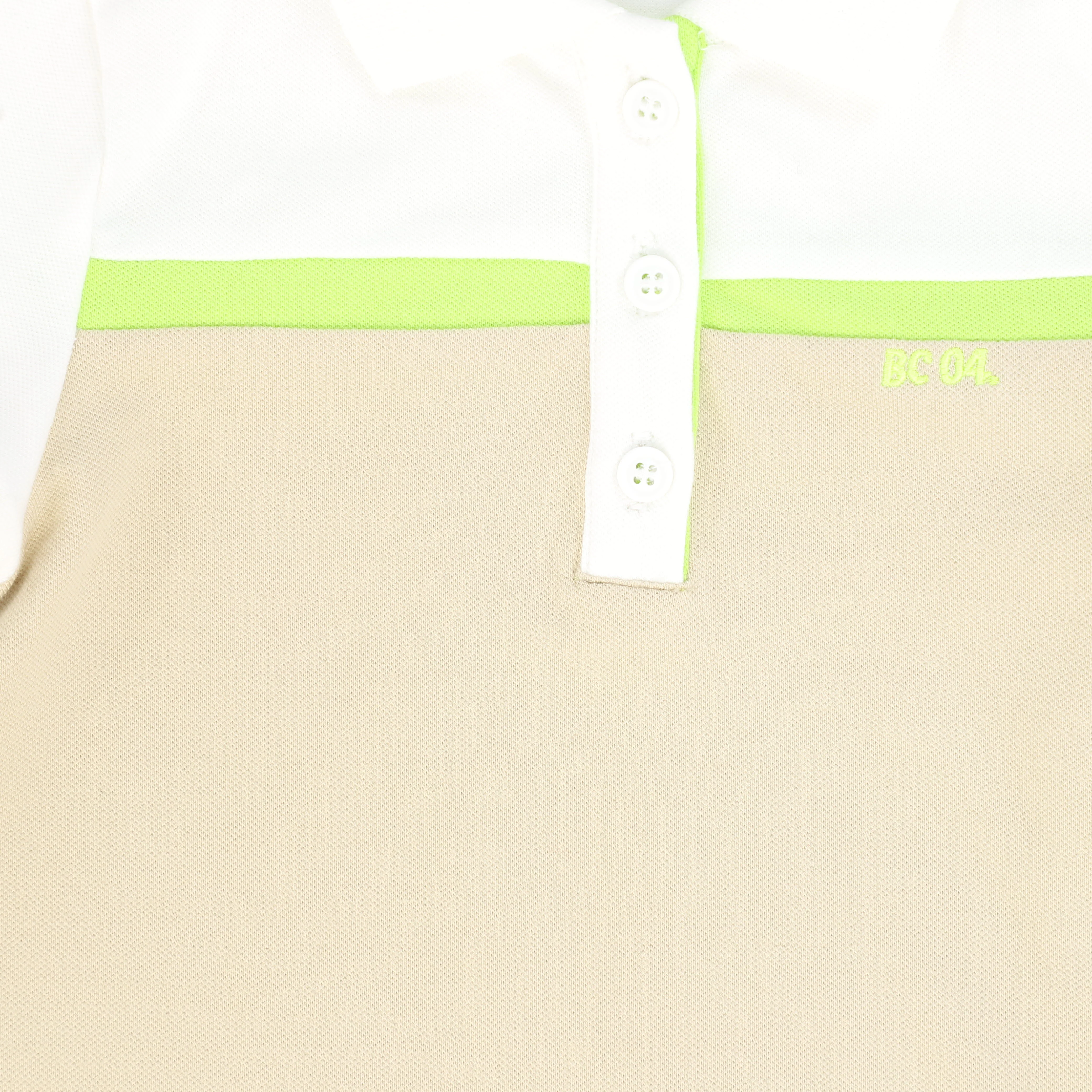 BACE COLLECTION TAN STRIPED CONTRAST PIQUE POLO - Image 3