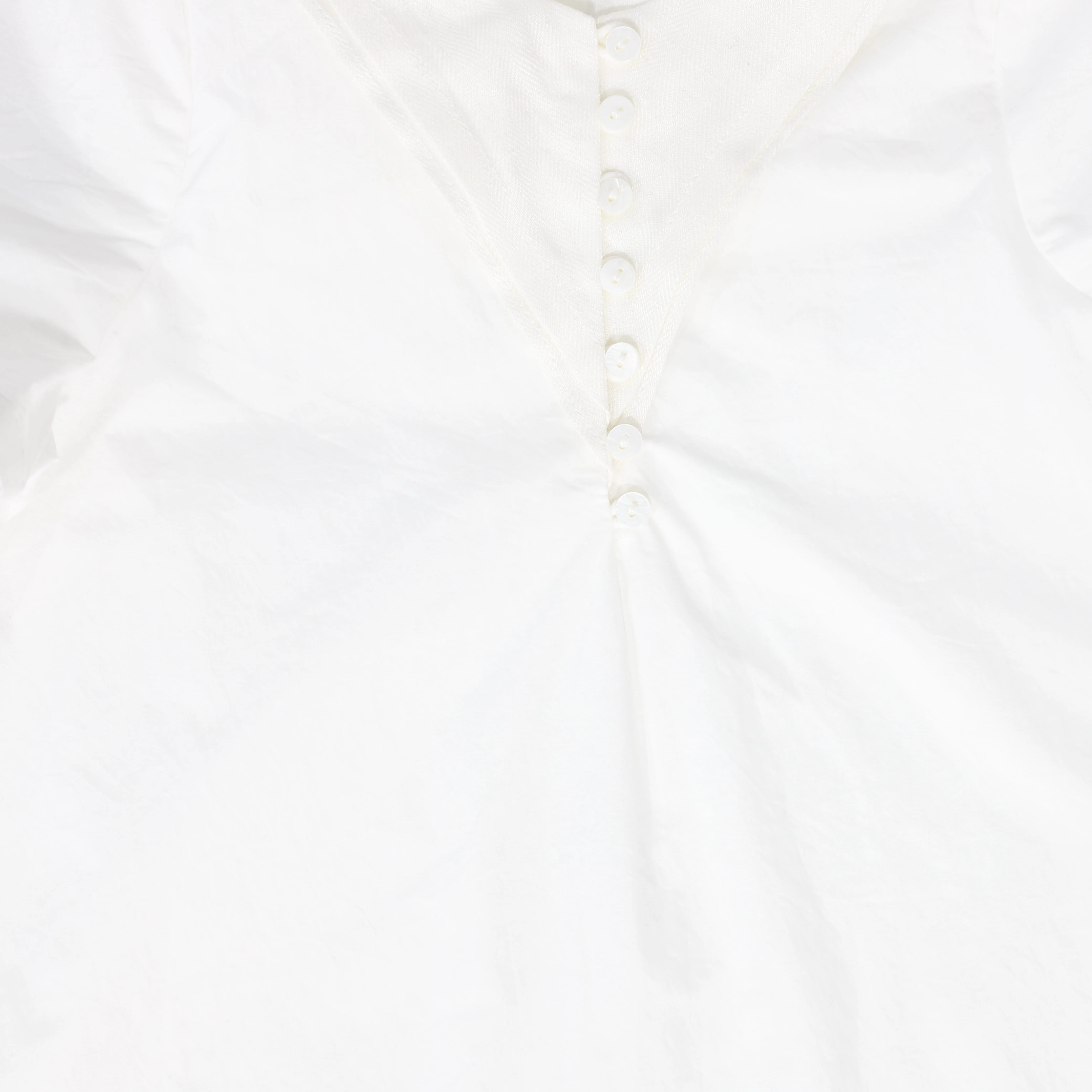 BACE COLLECTION WHITE LINEN SAILOR COLLAR SS SHIRT - Image 3