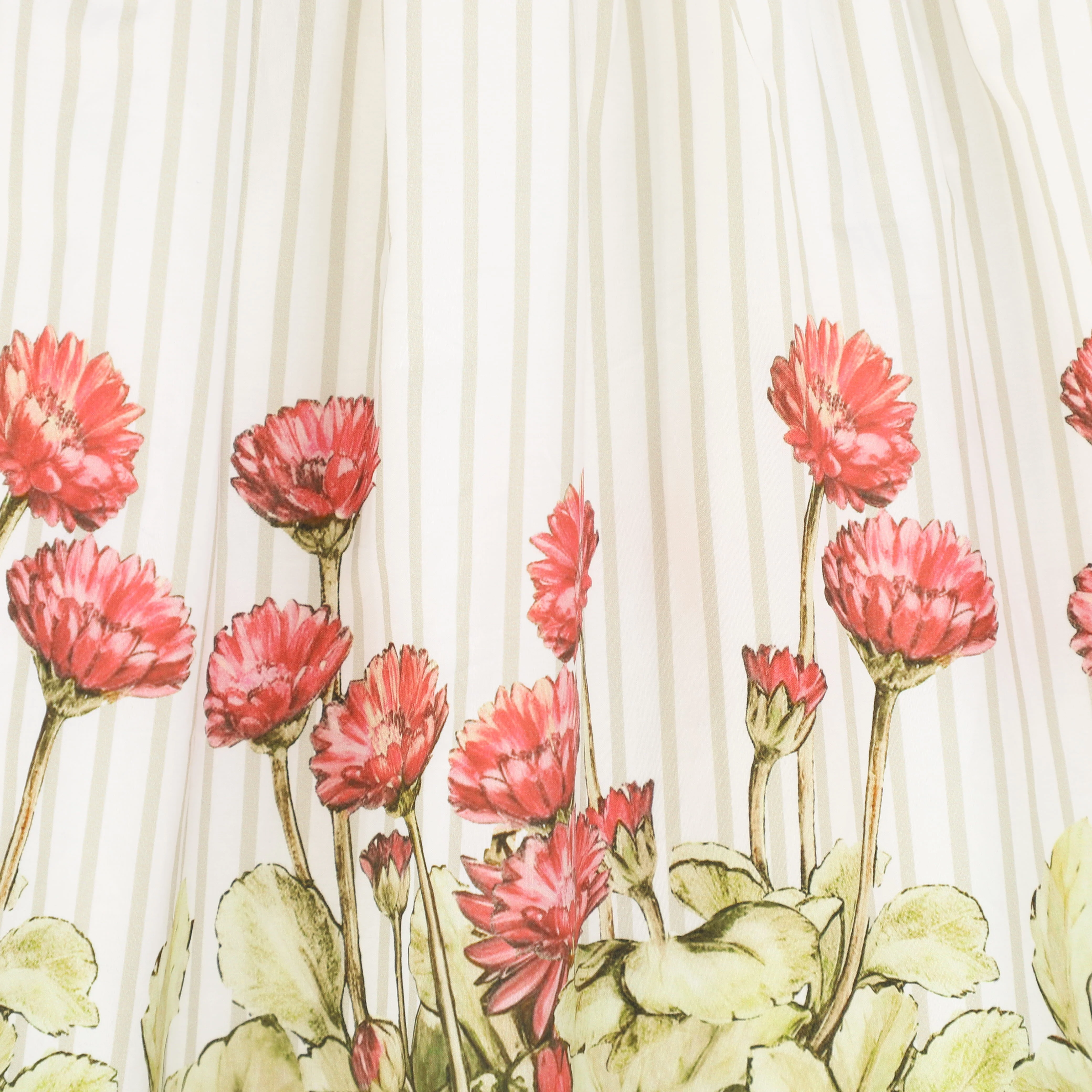 BACE COLLECTION WHITE/TAN STRIPE FLORAL SS DRESS - Image 2