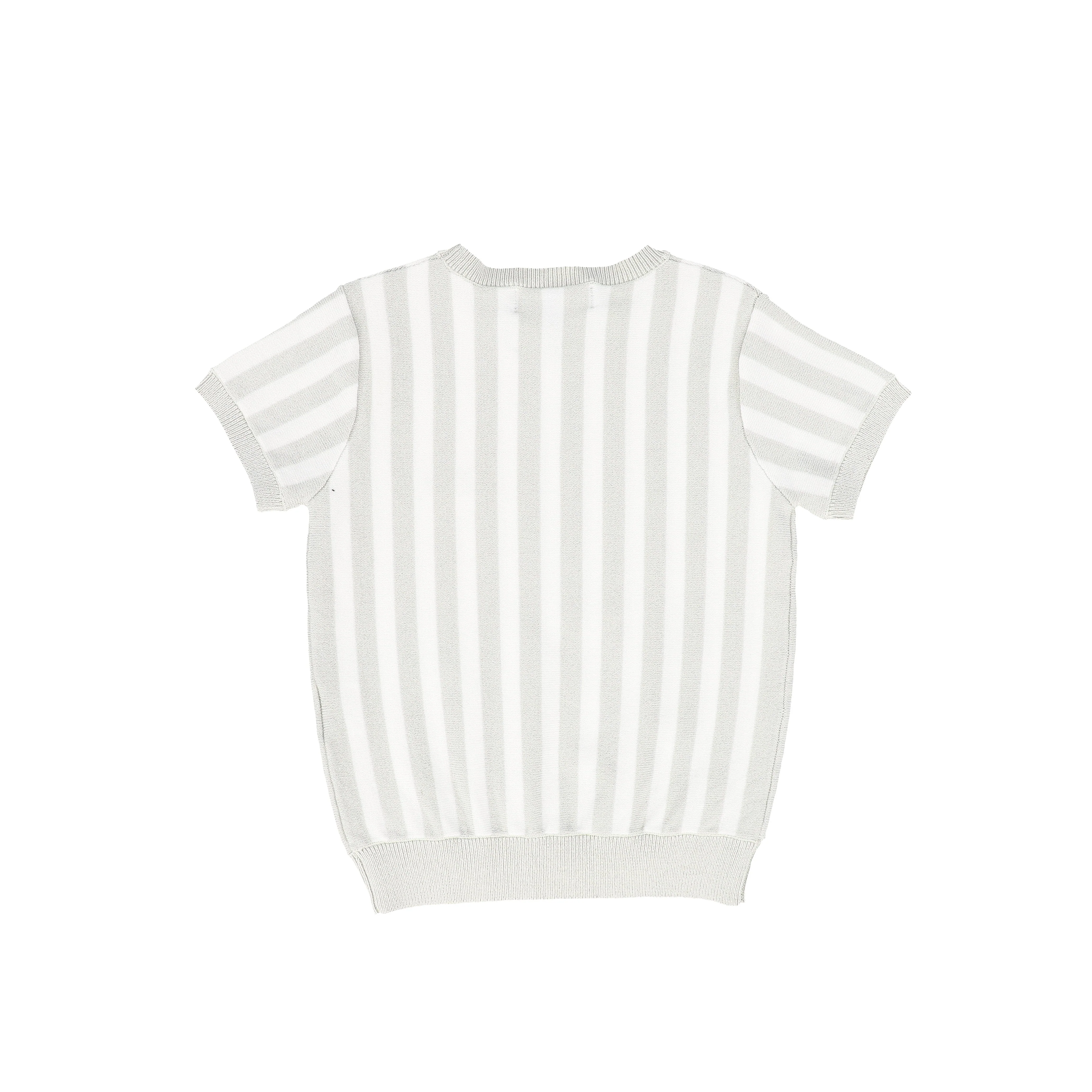 BACE COLLECTION WHITE/TAN STRIPED KNIT SWEATER - Image 2