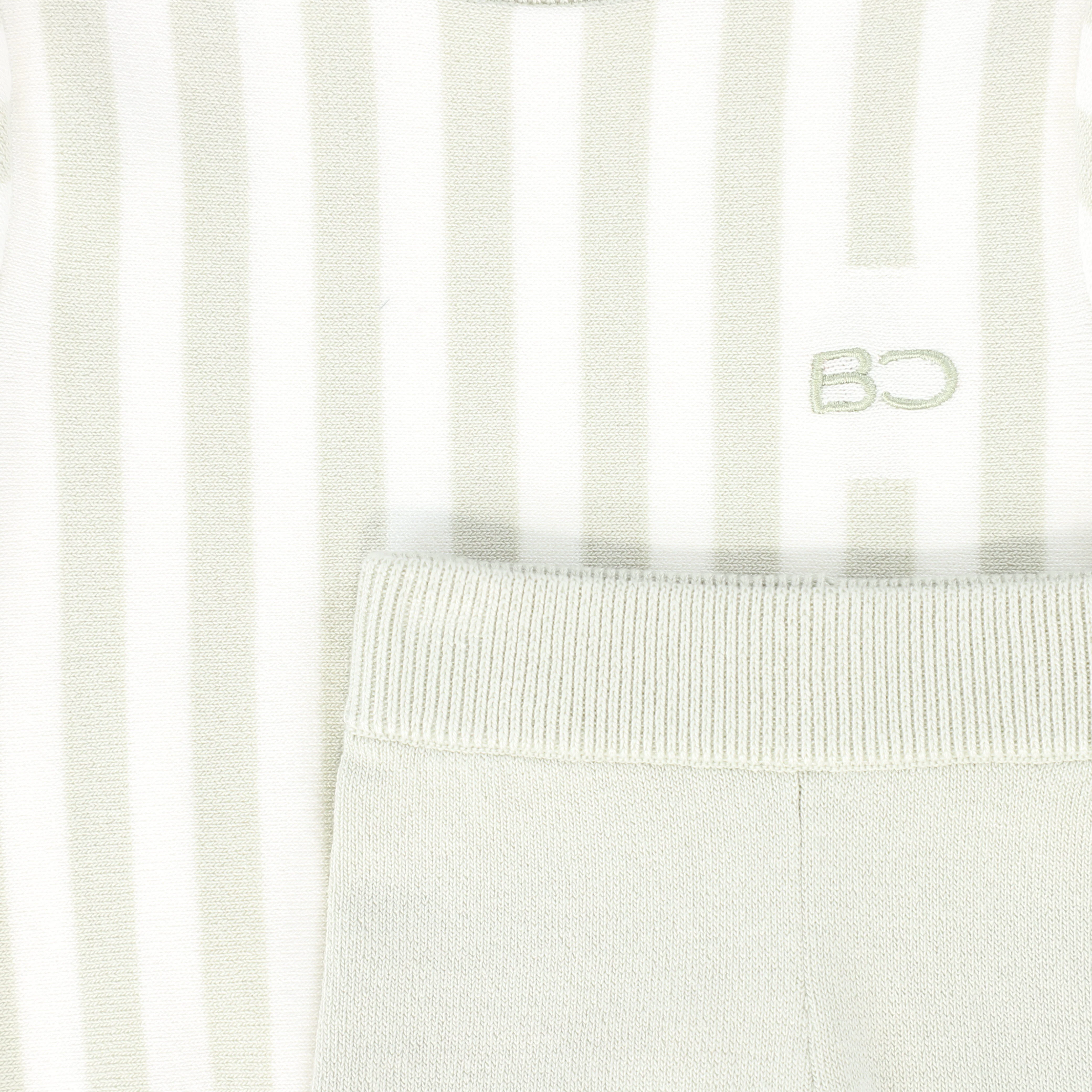 BACE COLLECTION WHITE/TAN STRIPED KNIT SWEATER SET - Image 2