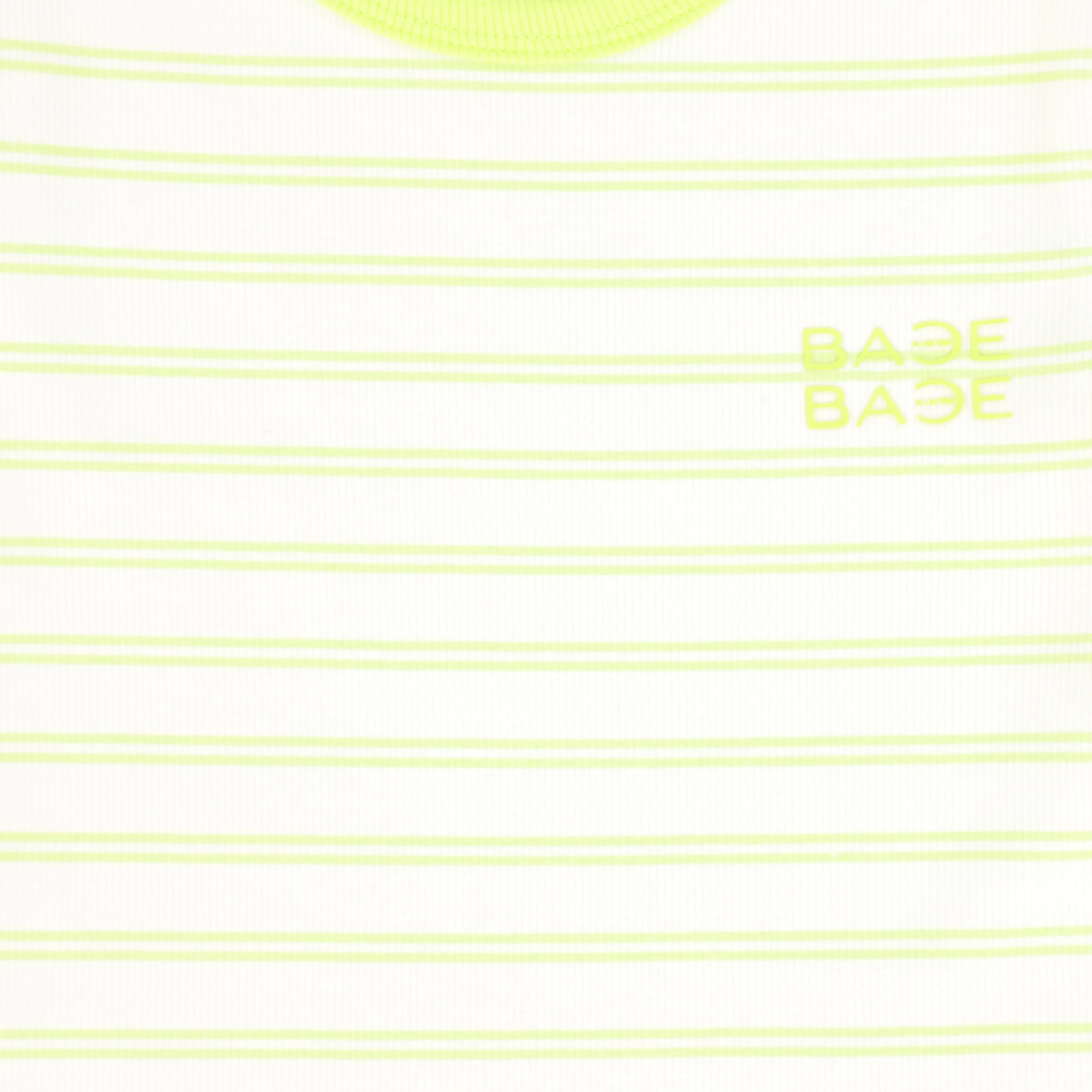 BACE COLLECTION YELLOW STRIPED RIBBED SS T-SHIRT - Image 3