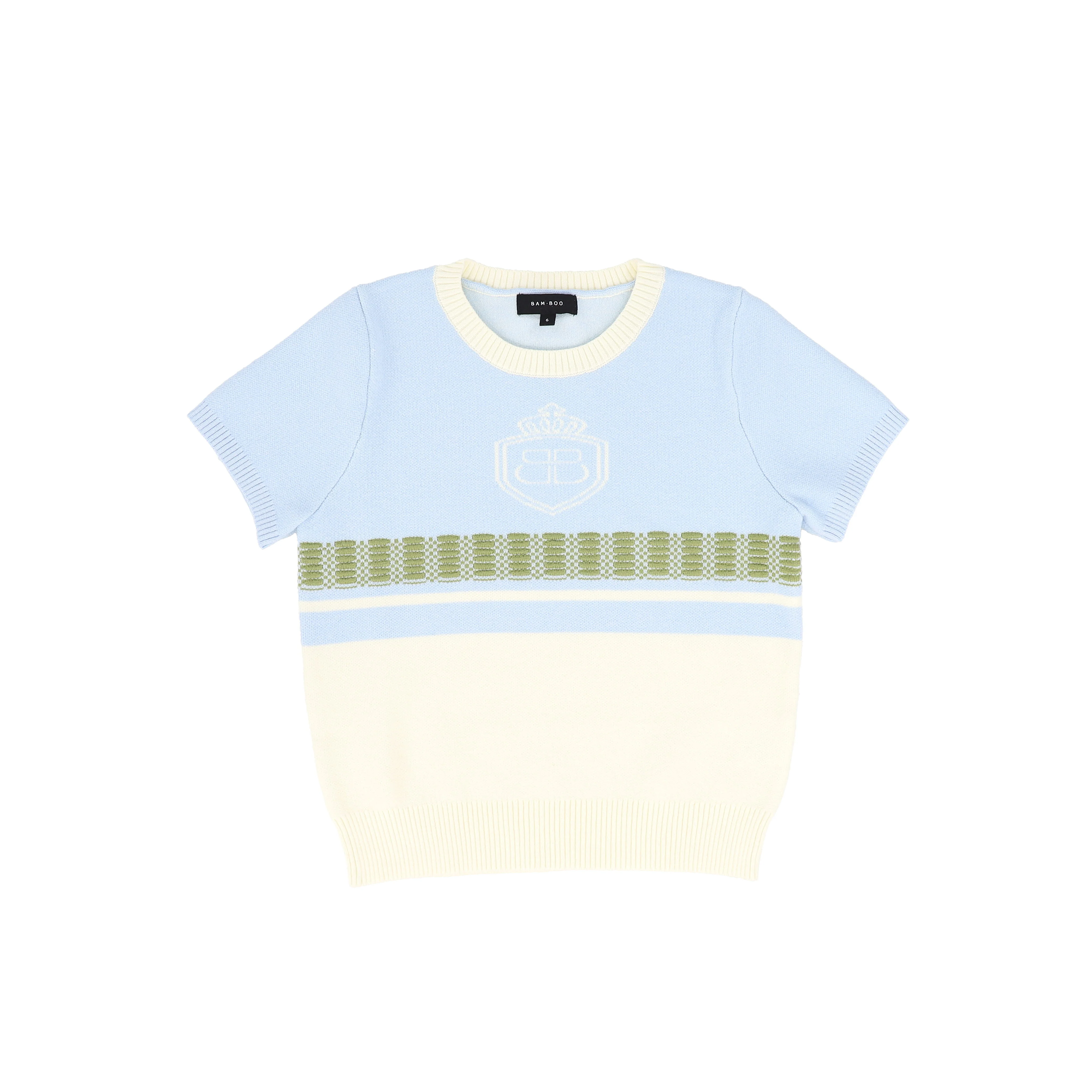 BAMBOO BLUE CONTRAST CREST SWEATER SET - Image 2