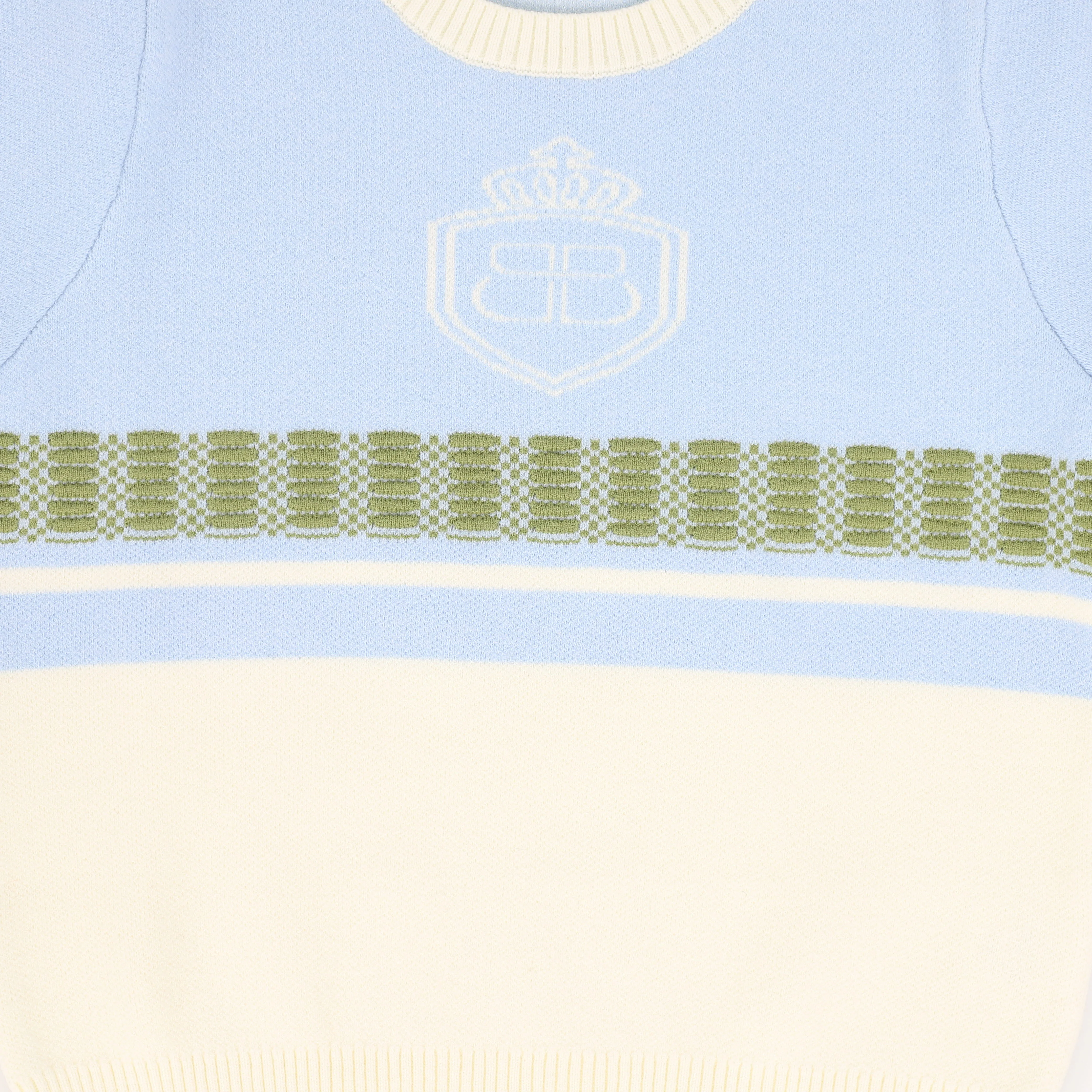 BAMBOO BLUE CONTRAST CREST SWEATER SET - Image 4