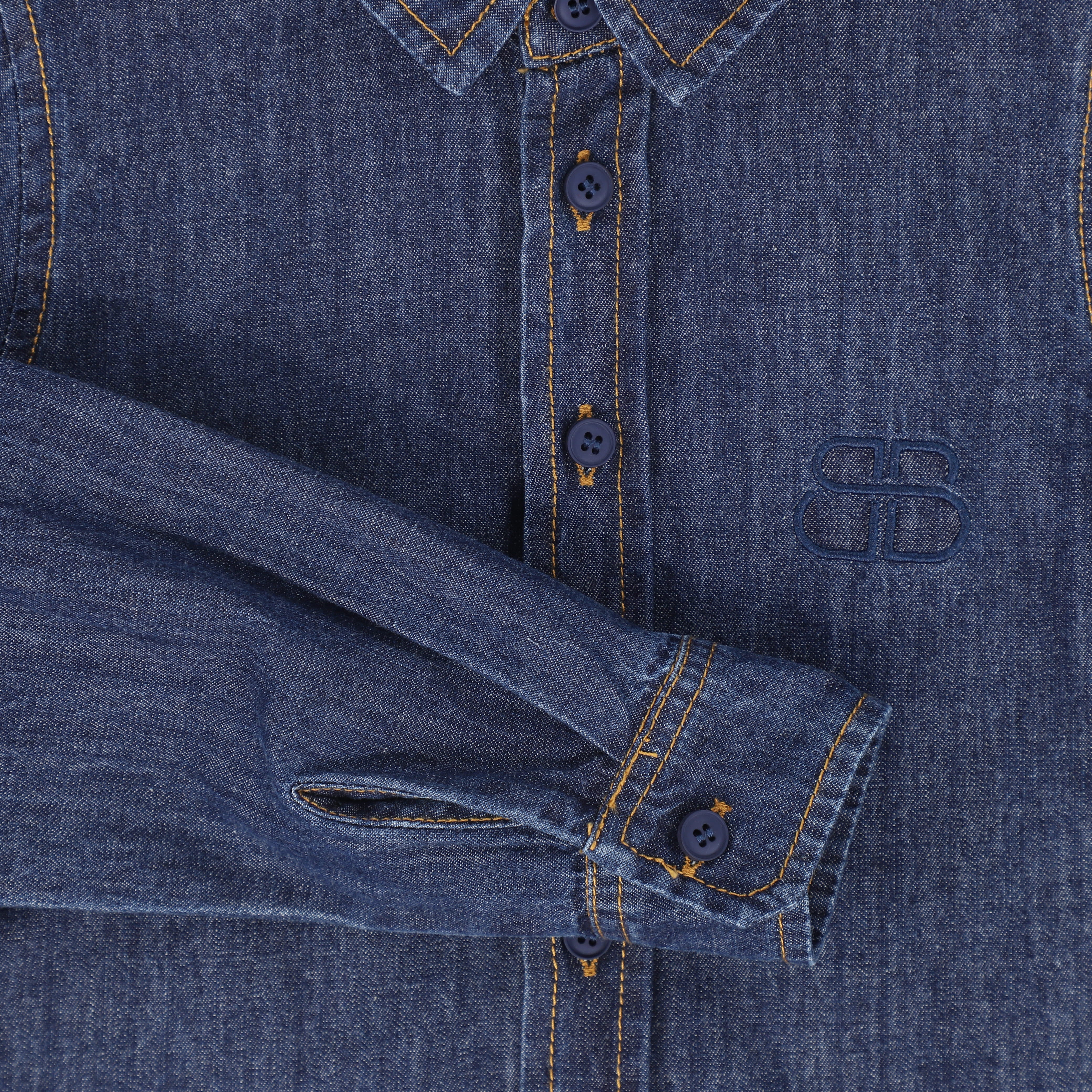 BAMBOO BLUE DENIM LOGO SHIRT - Image 3