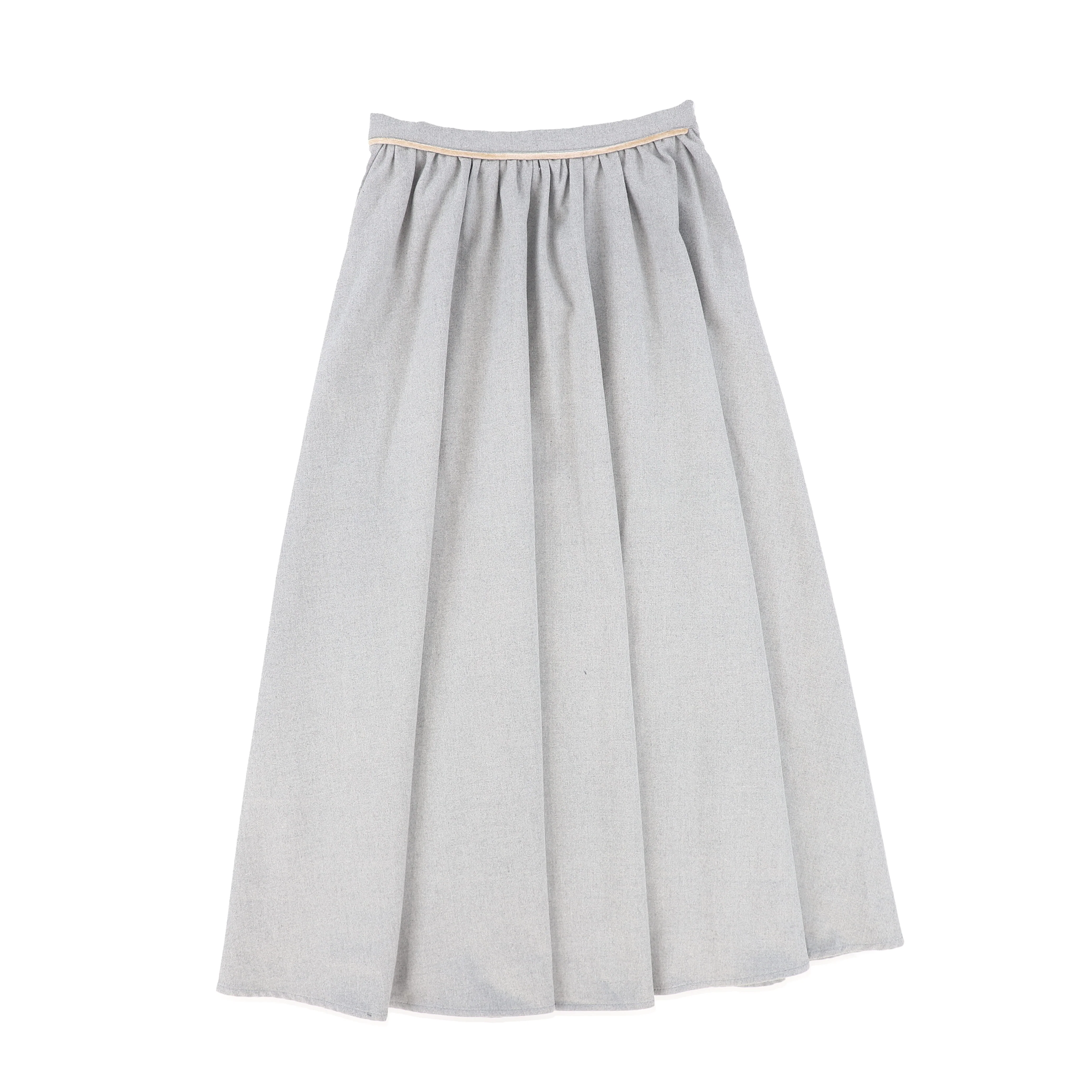 BAMBOO LIGHT GREY WOOL PIPED SKIRT [FINAL SALE] - Image 2