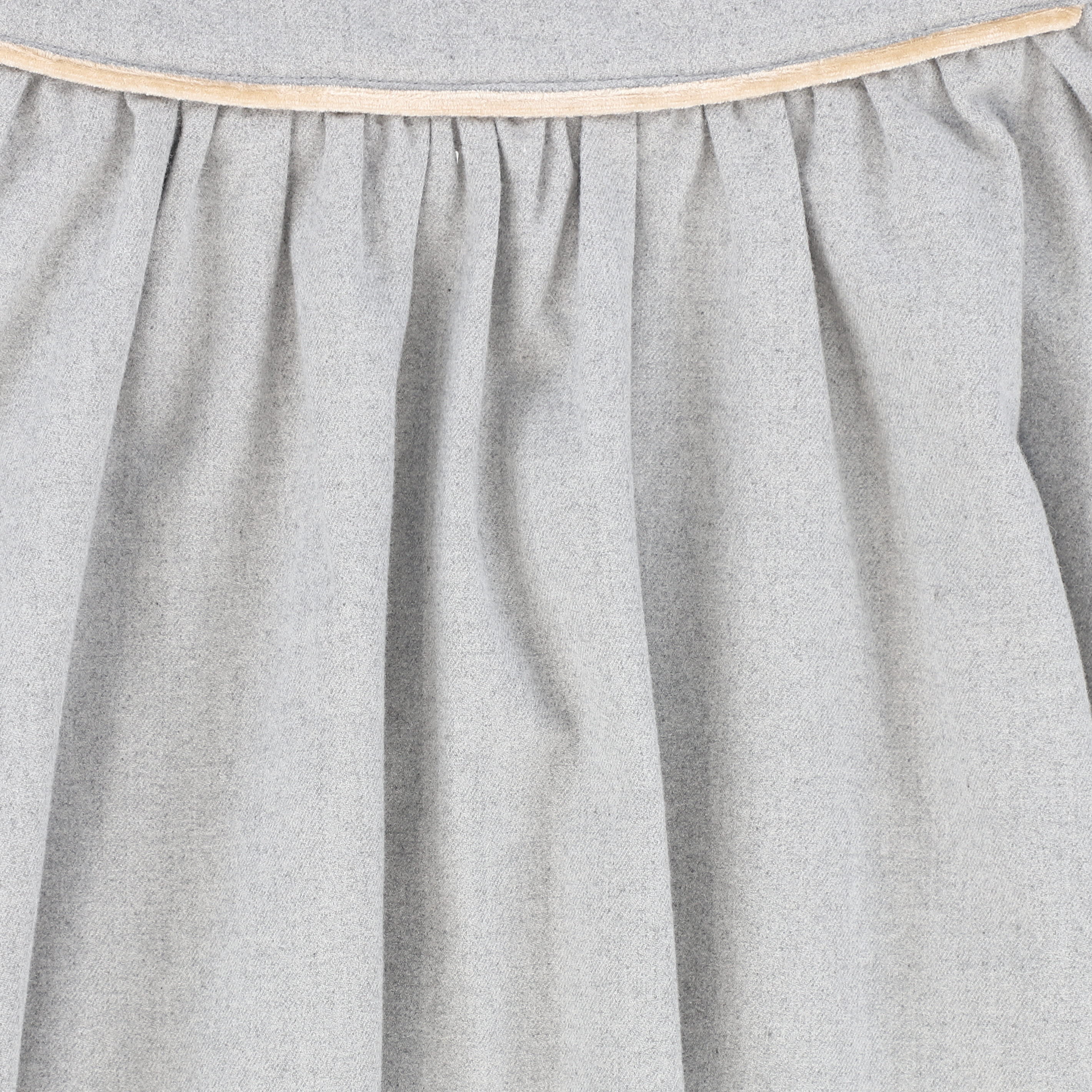 BAMBOO LIGHT GREY WOOL PIPED SKIRT [FINAL SALE] - Image 3