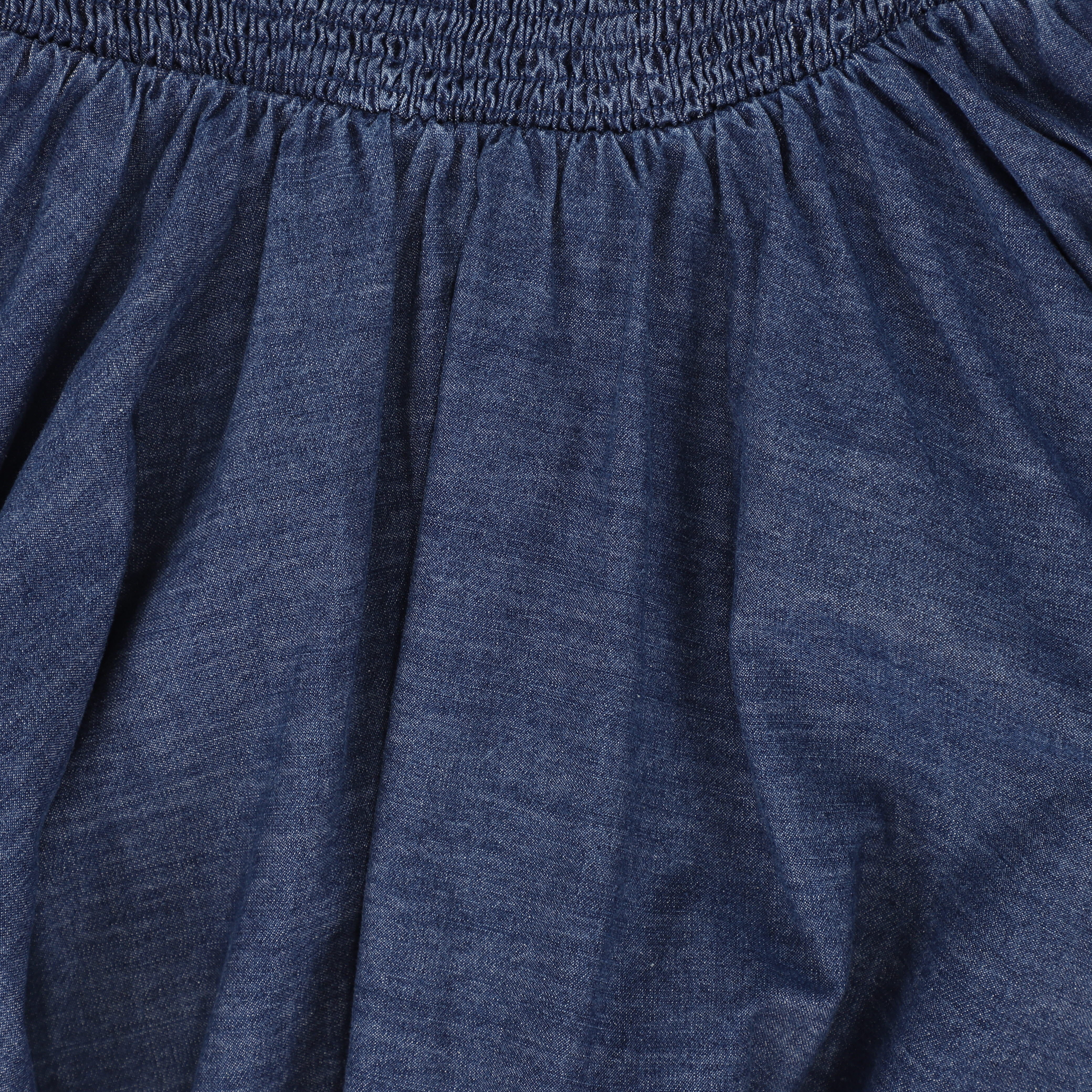BAMBOO BLUE DENIM SMOCK MAXI SKIRT - Image 3