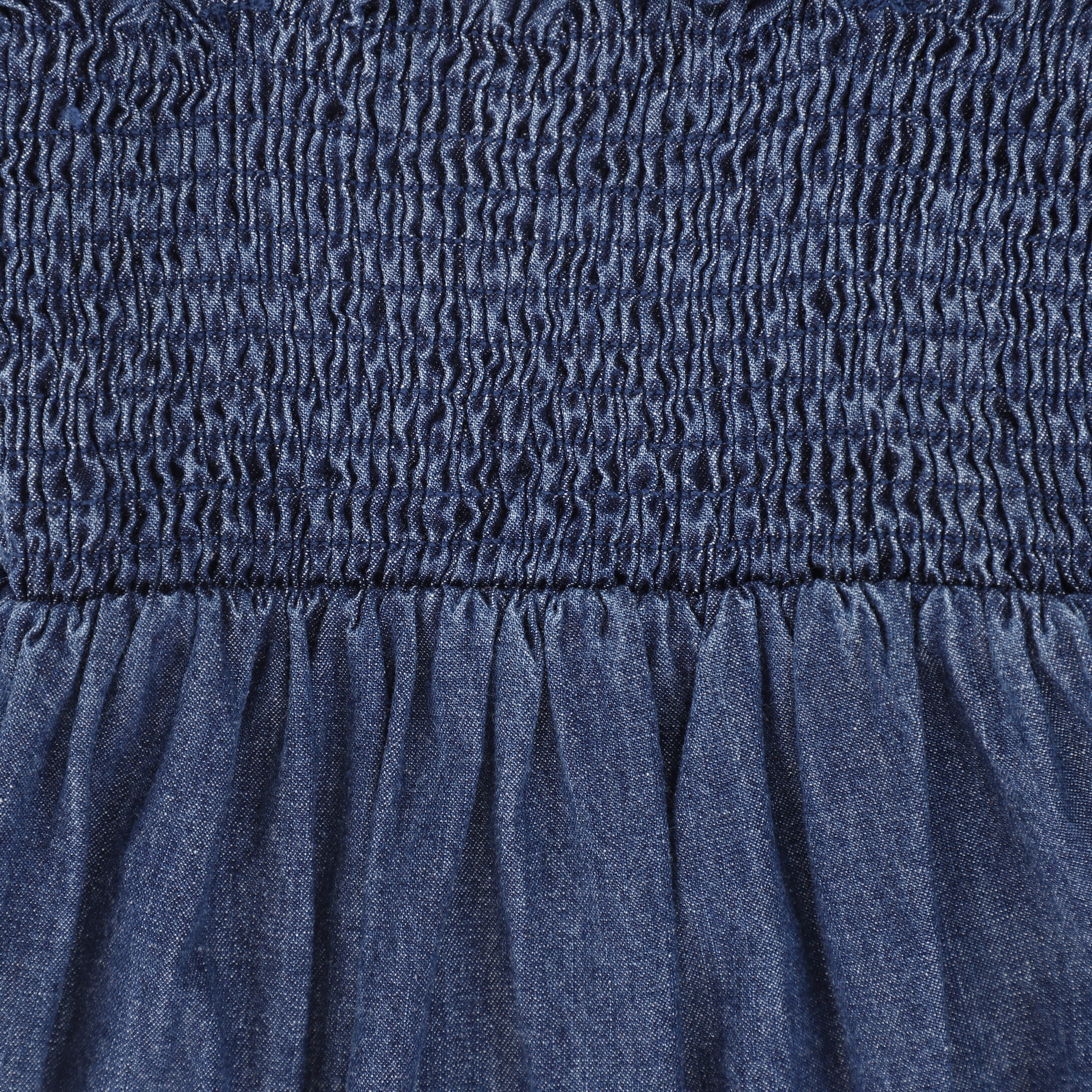 BAMBOO BLUE DENIM SMOCK ROMPER - Image 3
