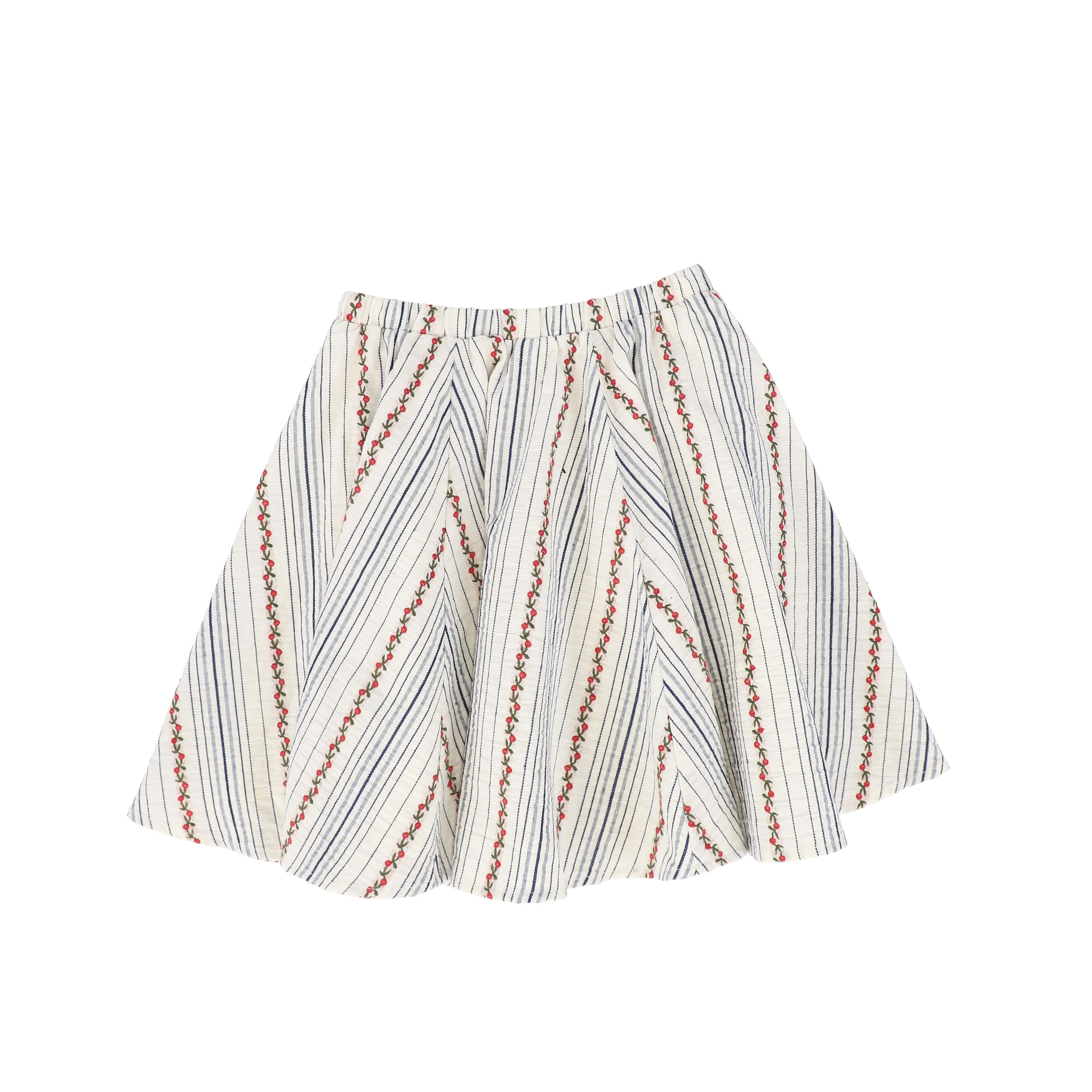BAMBOO IVORY FLORAL STRIPE SKIRT - Image 2