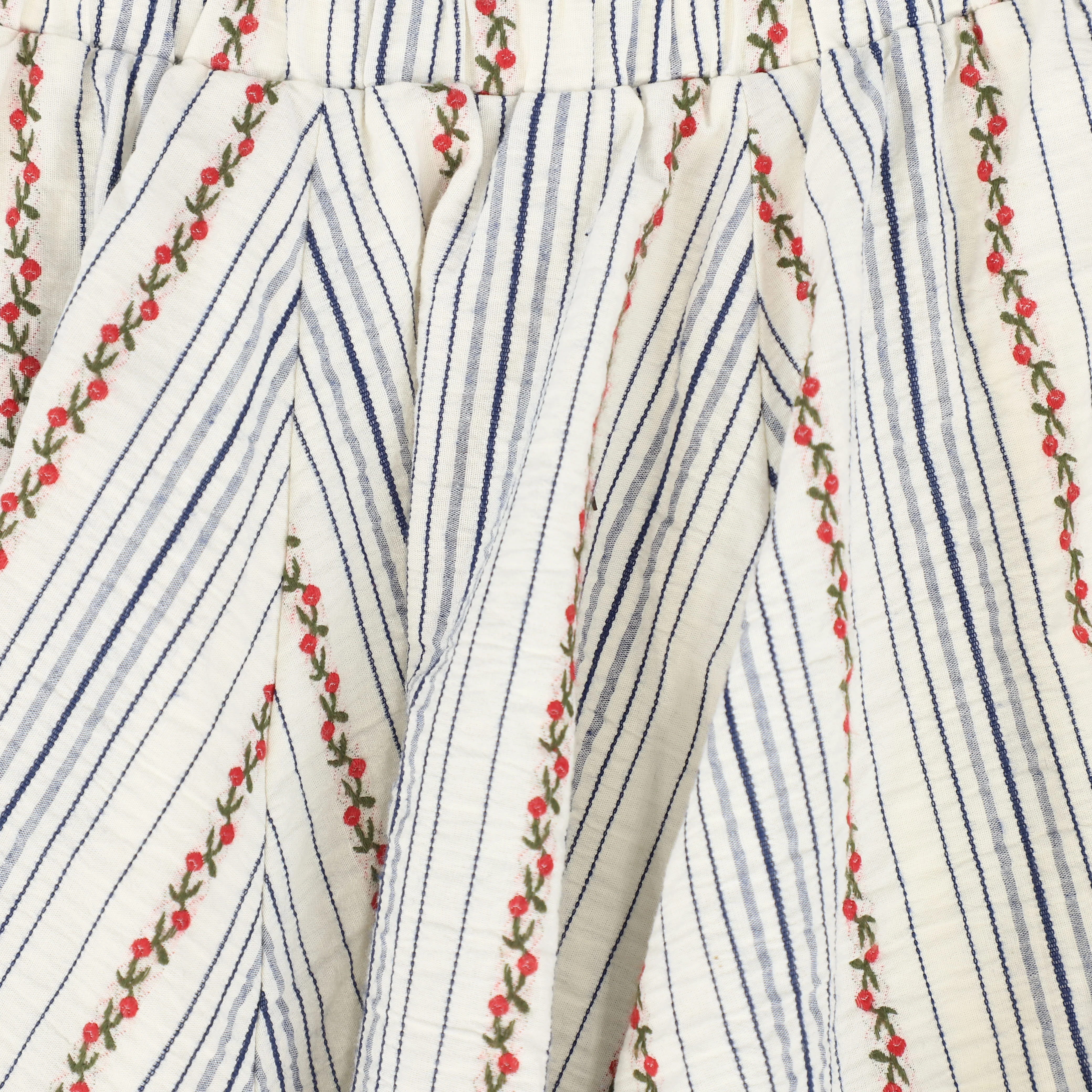 BAMBOO IVORY FLORAL STRIPE SKIRT - Image 3