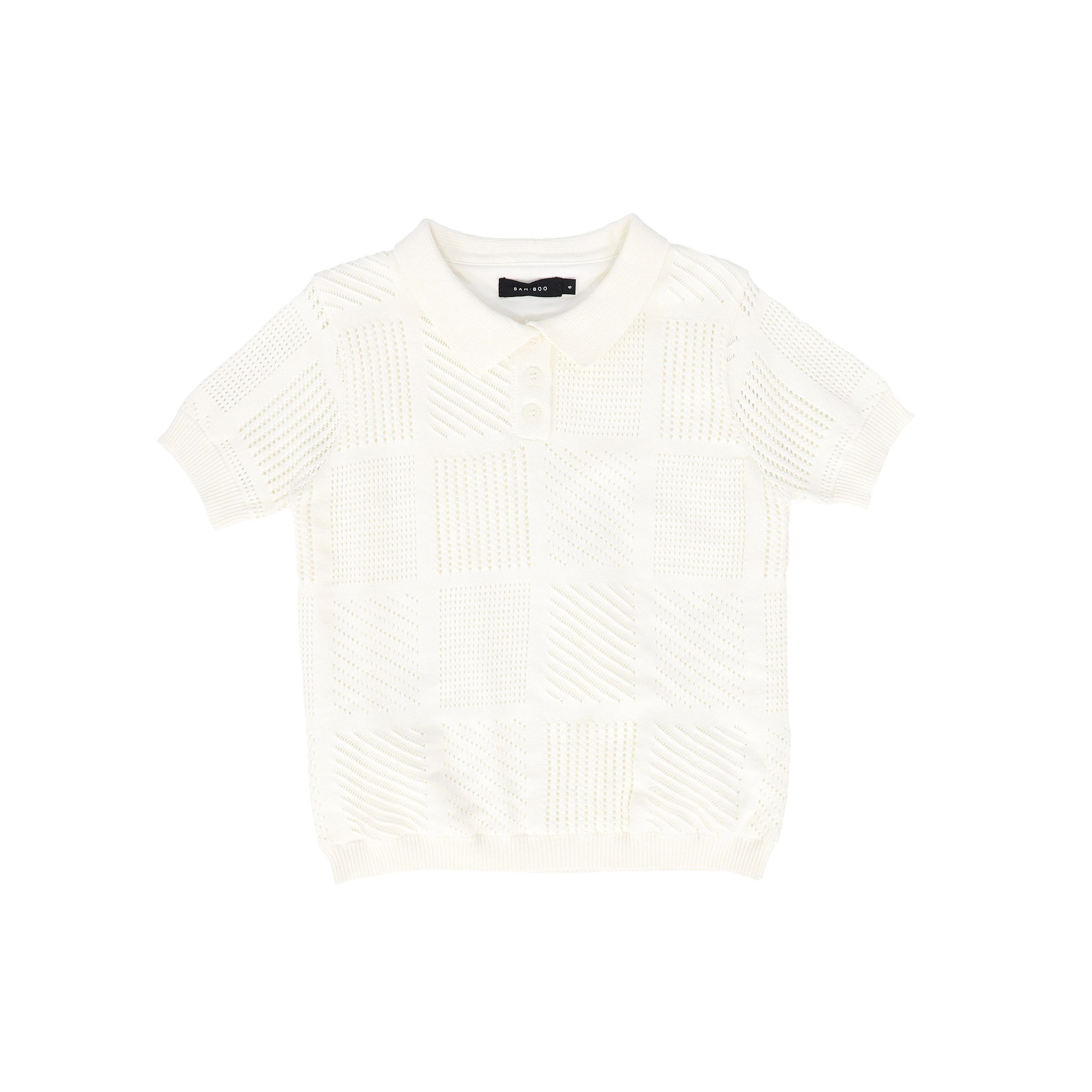 BAMBOO IVORY POINTELLE KNIT SWEATER [FINAL SALE]