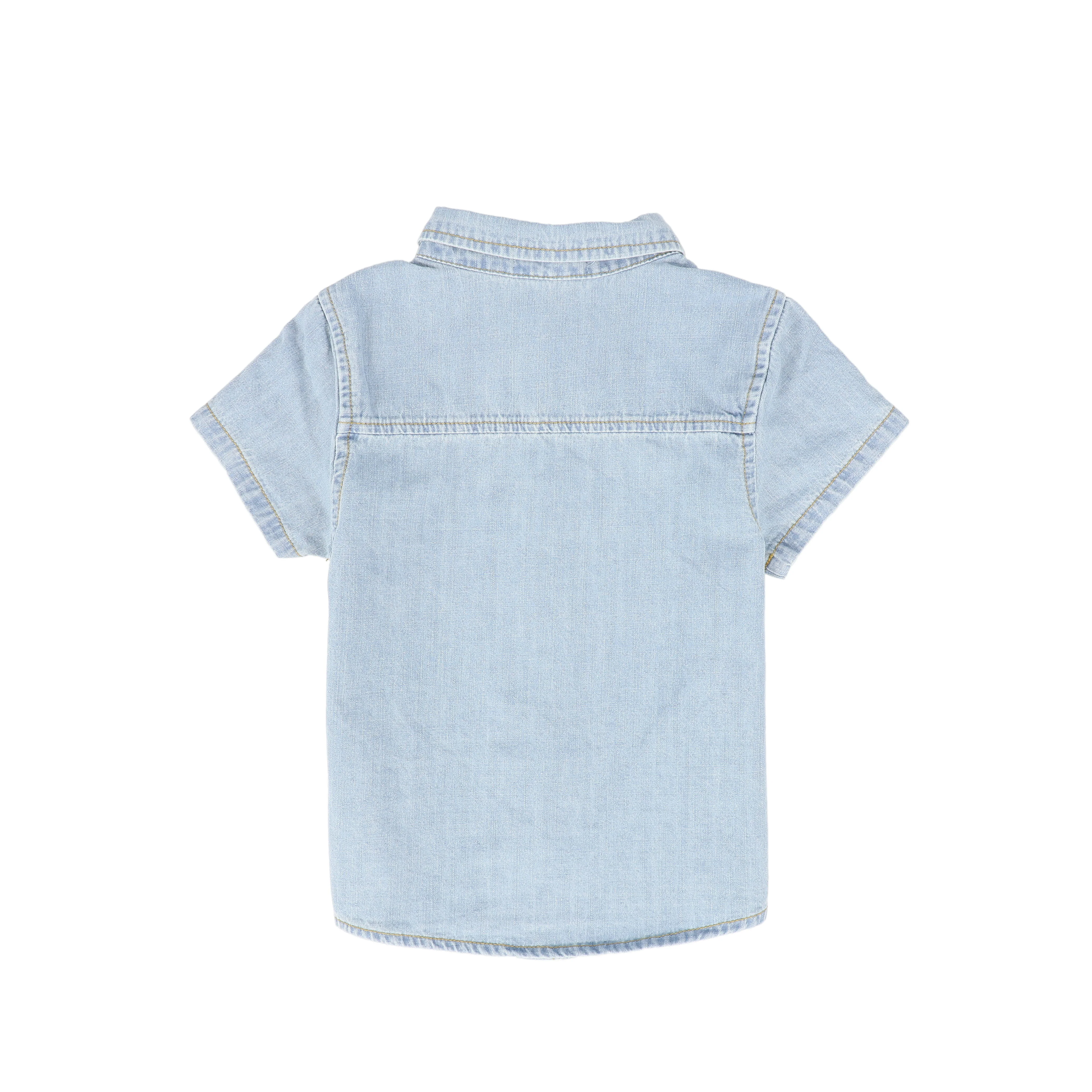 BAMBOO LIGHT BLUE DENIM LOGO SS SHIRT - Image 2
