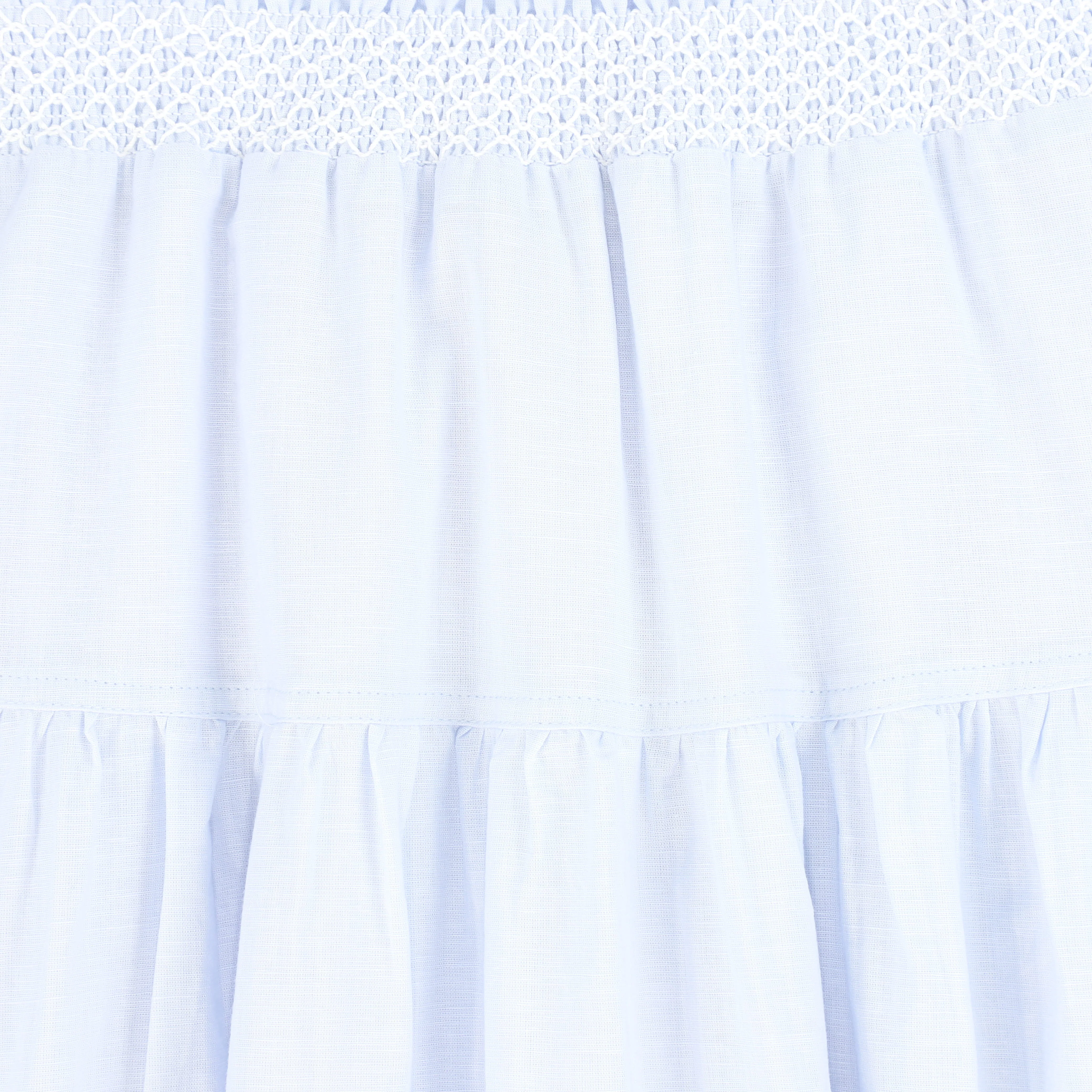BAMBOO LIGHT BLUE STITCHED LINEN MAXI SKIRT - Image 3