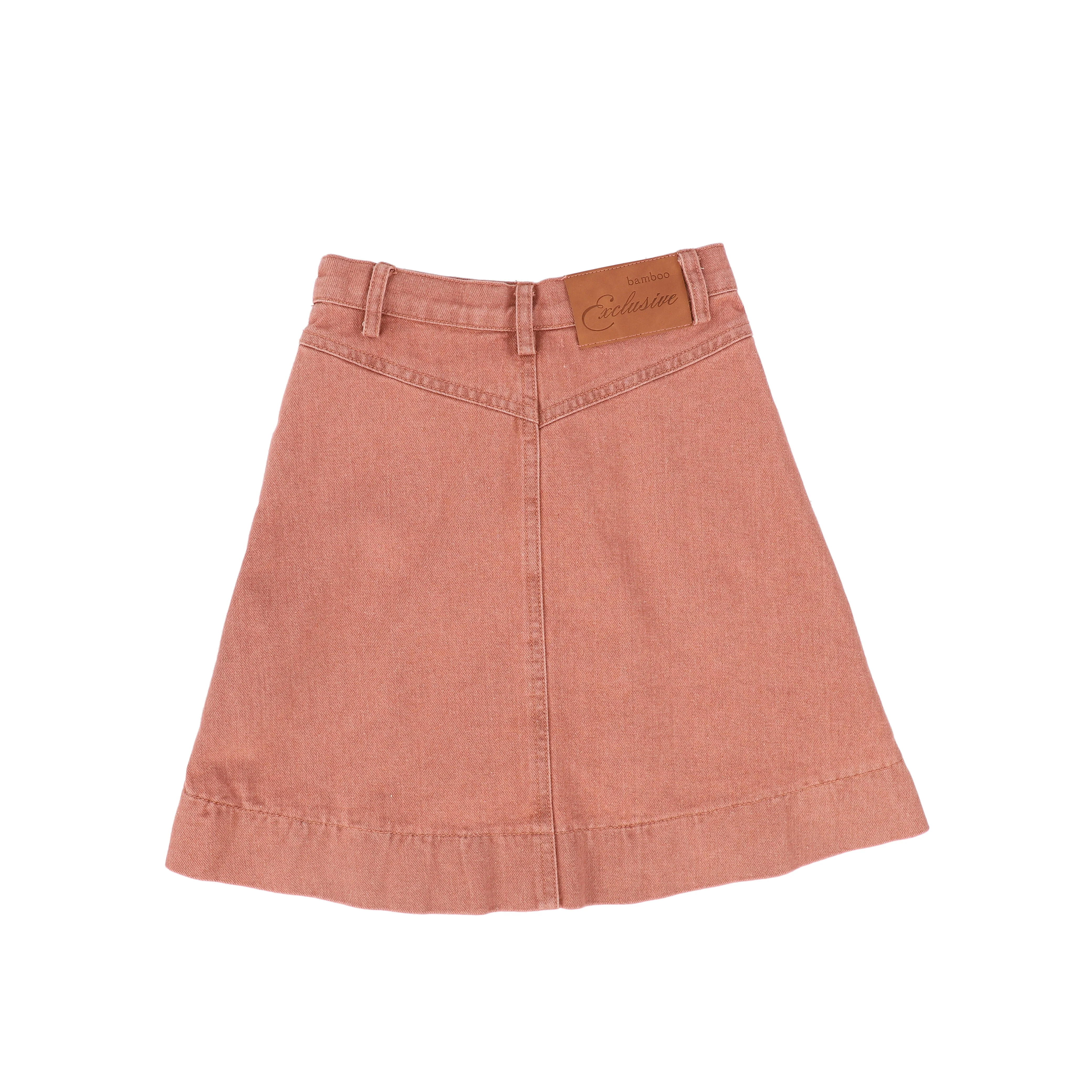 BAMBOO MAUVE DENIM SIDE POCKET SKIRT - Image 2