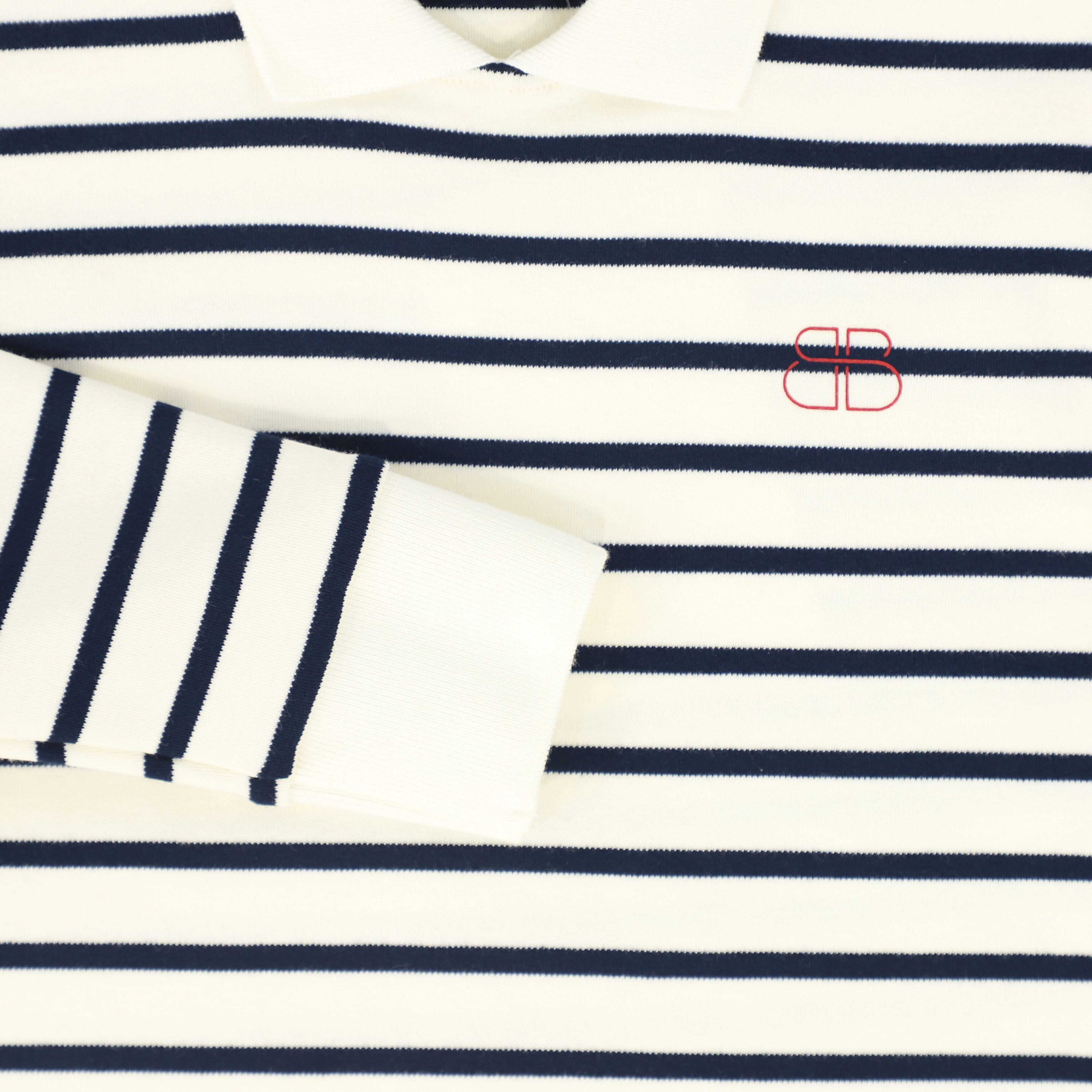 BAMBOO NAVY SCRIPT STRIPE POLO - Image 3
