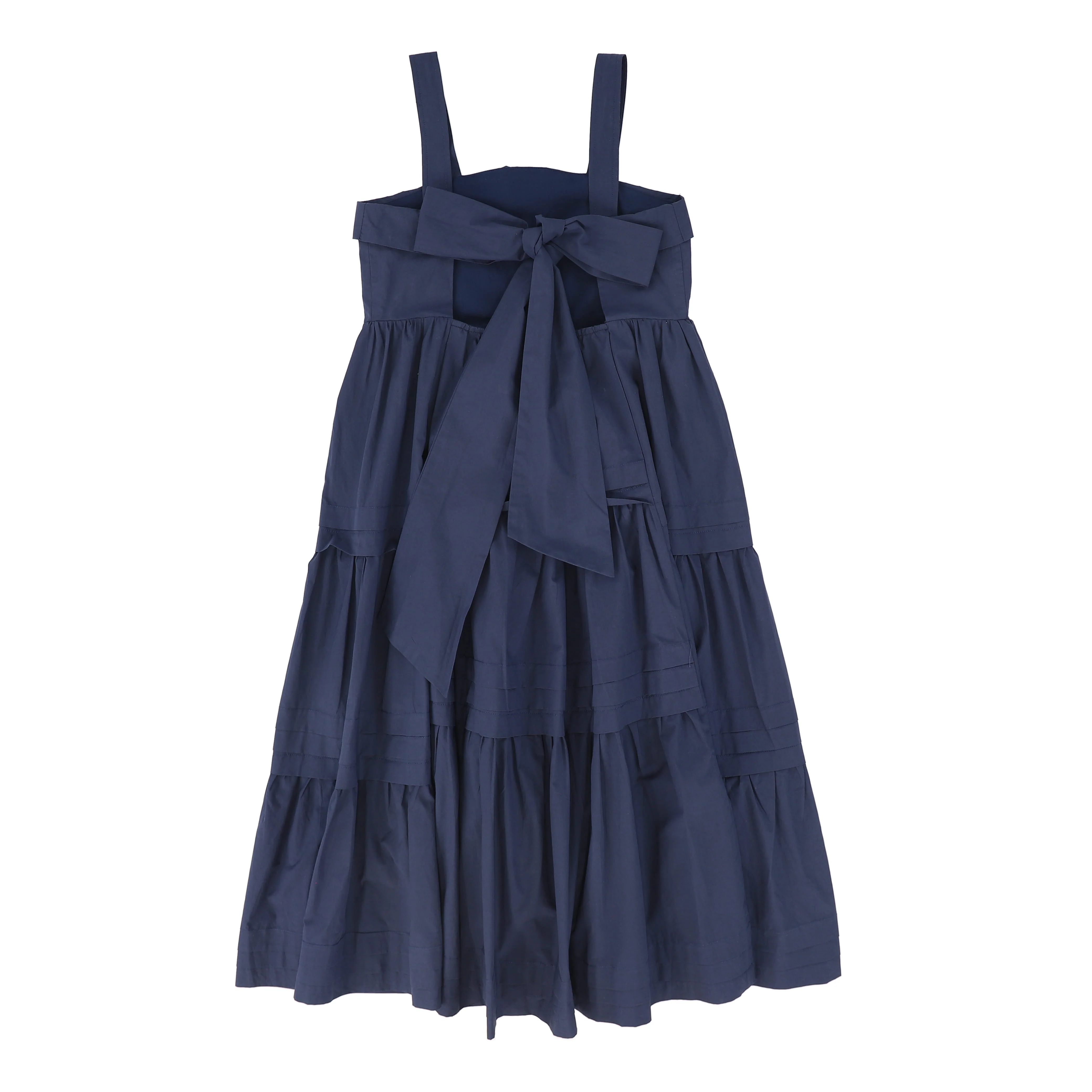 BAMBOO NAVY POPLIN TIERED PLEATED JUMPER - Image 2