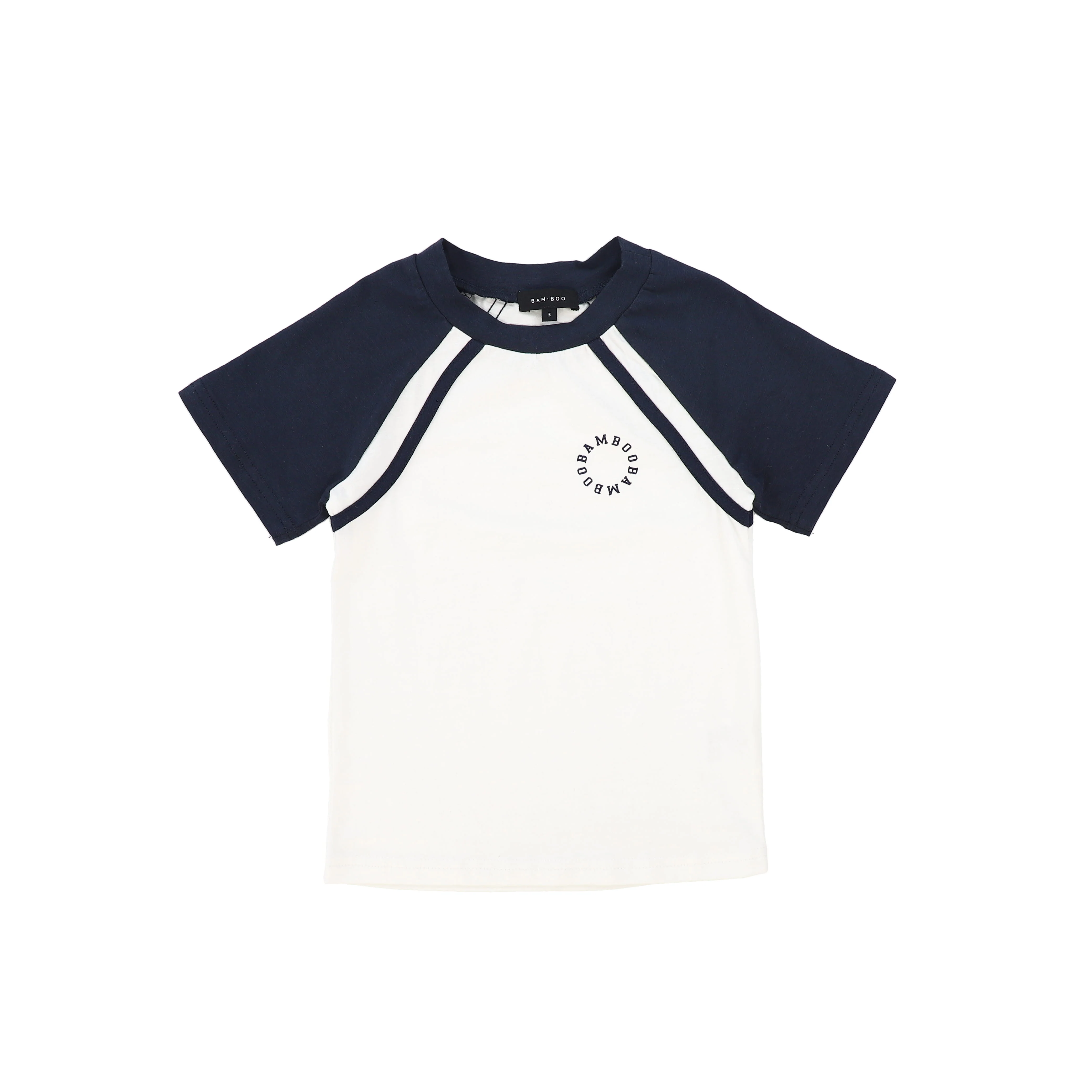 BAMBOO NAVY RAGLAN LOGO SS T-SHIRT